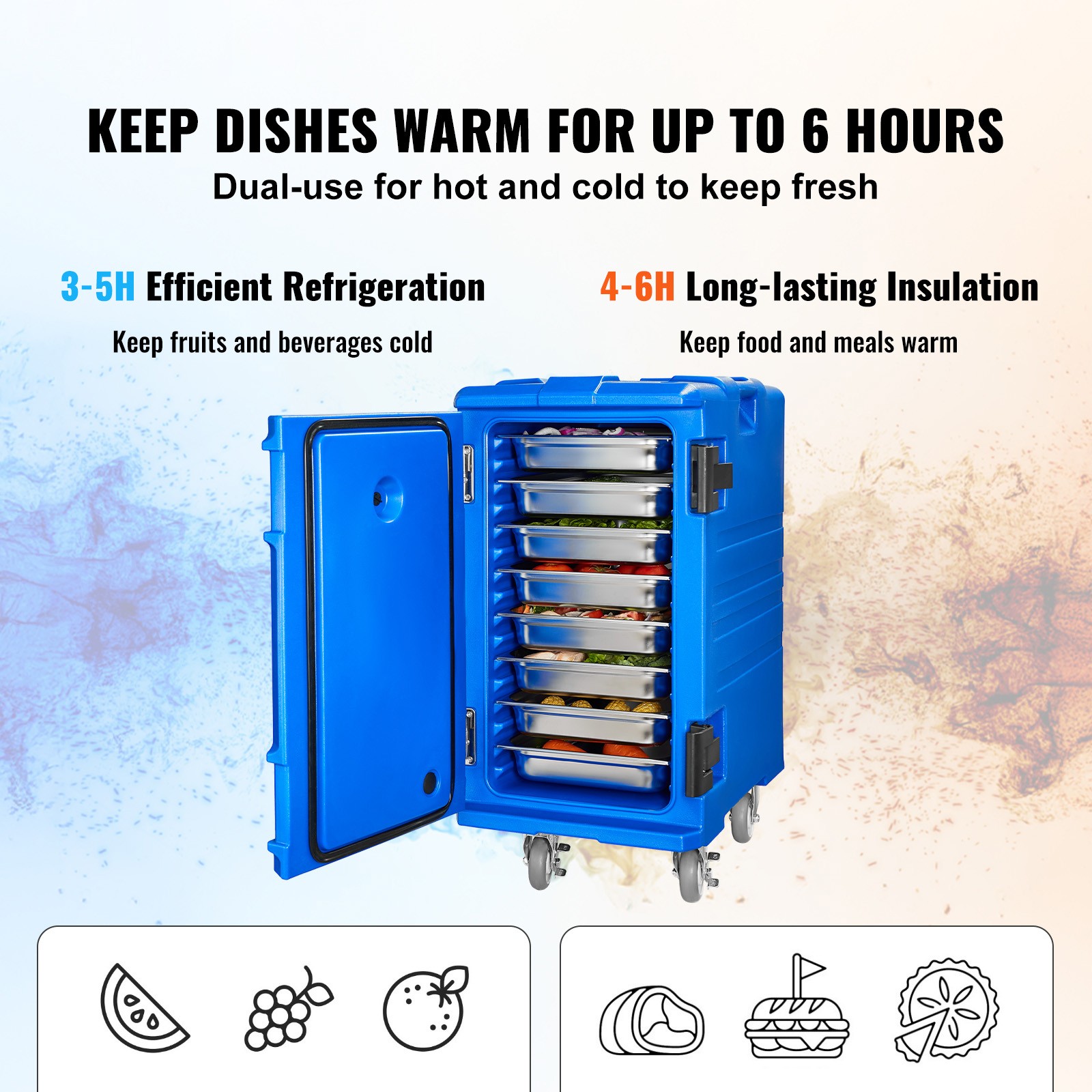 Insulated Food Pan Carrier Stackable Catering Dishbox 120L Chafing Dish