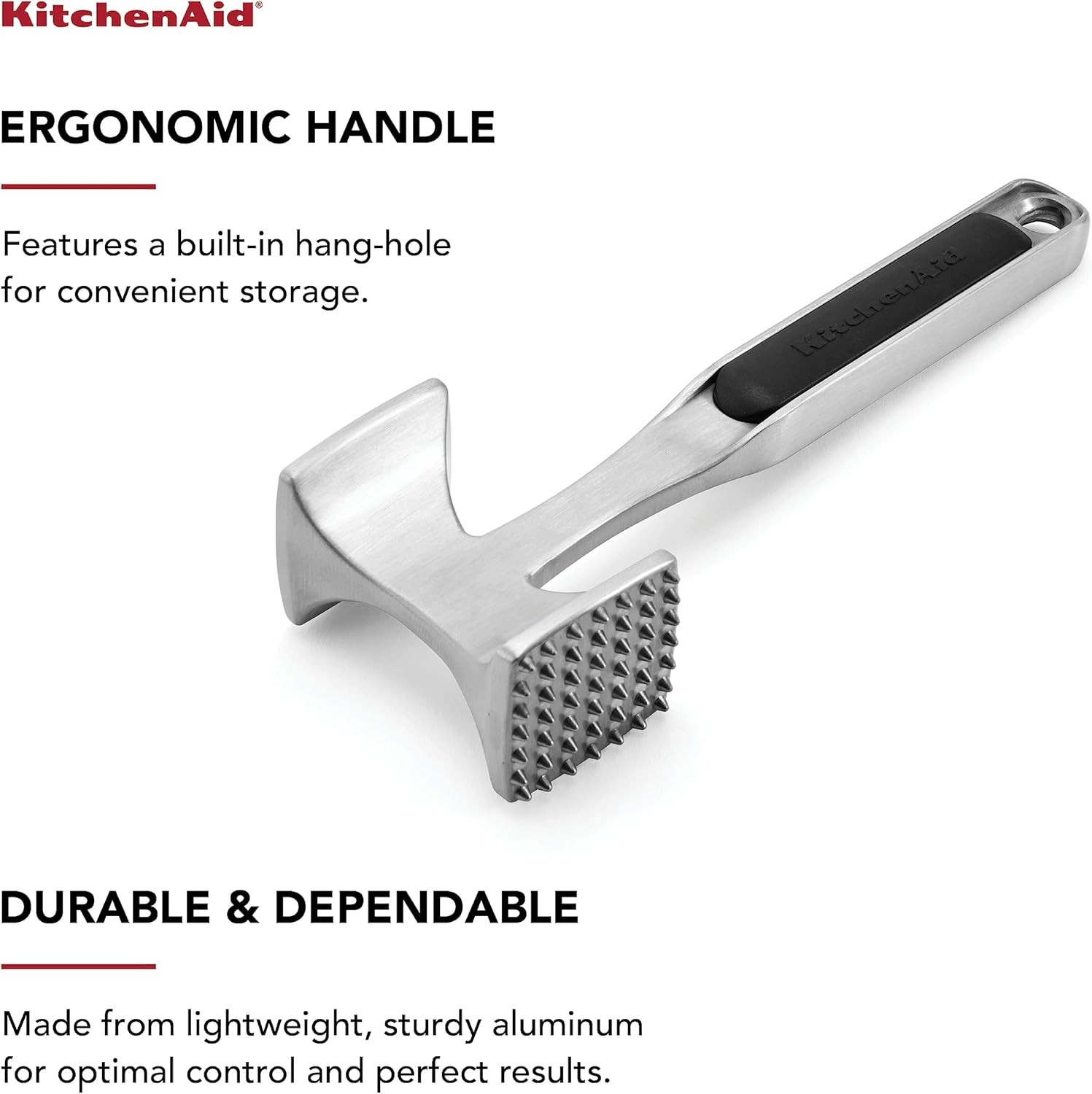 KitchenAid Multi Sided Meat Tenderizer, Black with Hang Hole
