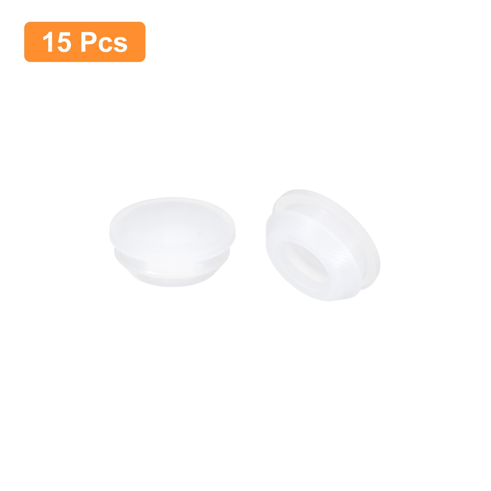 15Pcs Silicone Plugs, Rubber Round Hole Plugs for 12-13mm Hole, Translucent