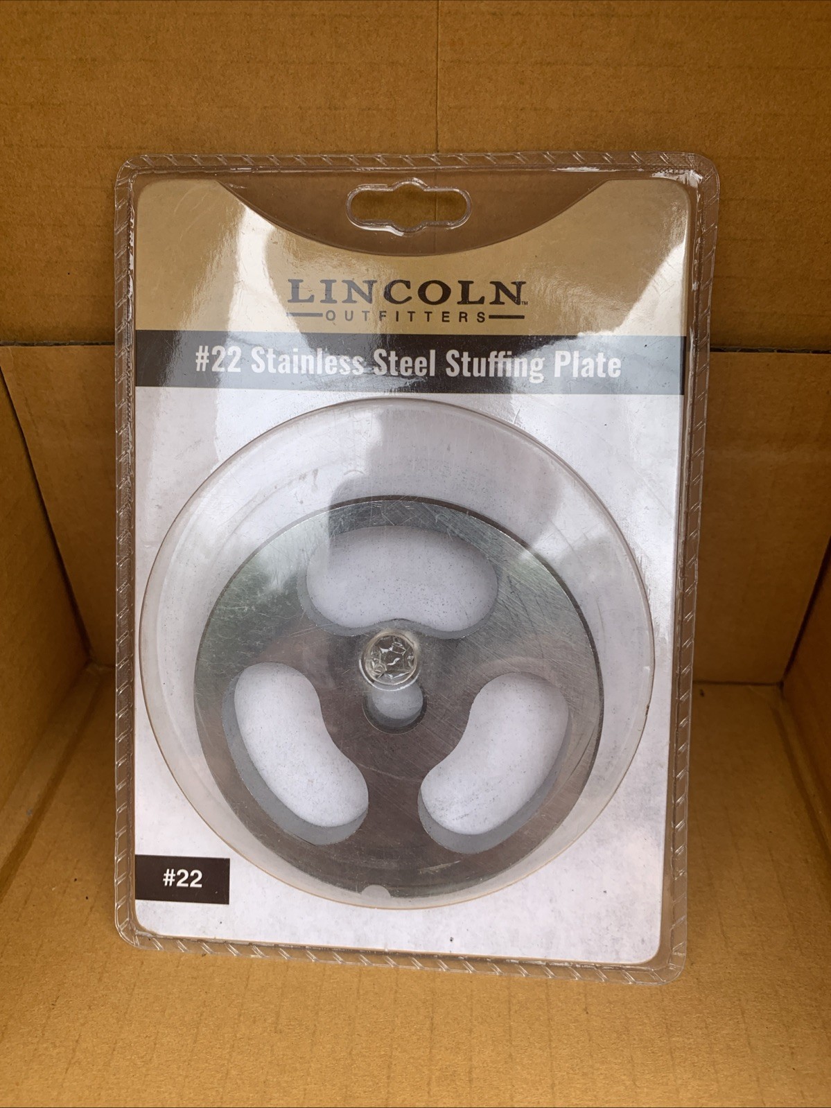 #22 Meat Grinder Stainless Steel Sausage Stuffing Disc Plate – New in Package