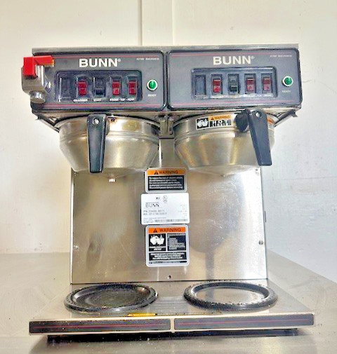 «BUNN CWTF4/2,TWIN»POUR OVER OR DIRECT LINE COFFEE BREWER W/6 WARMERS, 1PH