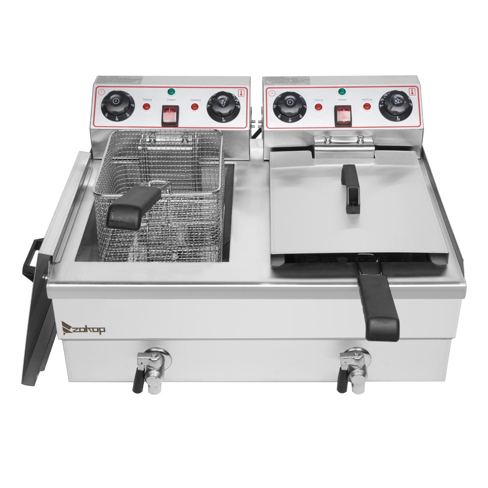 ZOKOP Food Kitchen 3400W 24.9QT Electric Countertop Deep Fryer Commercial Home