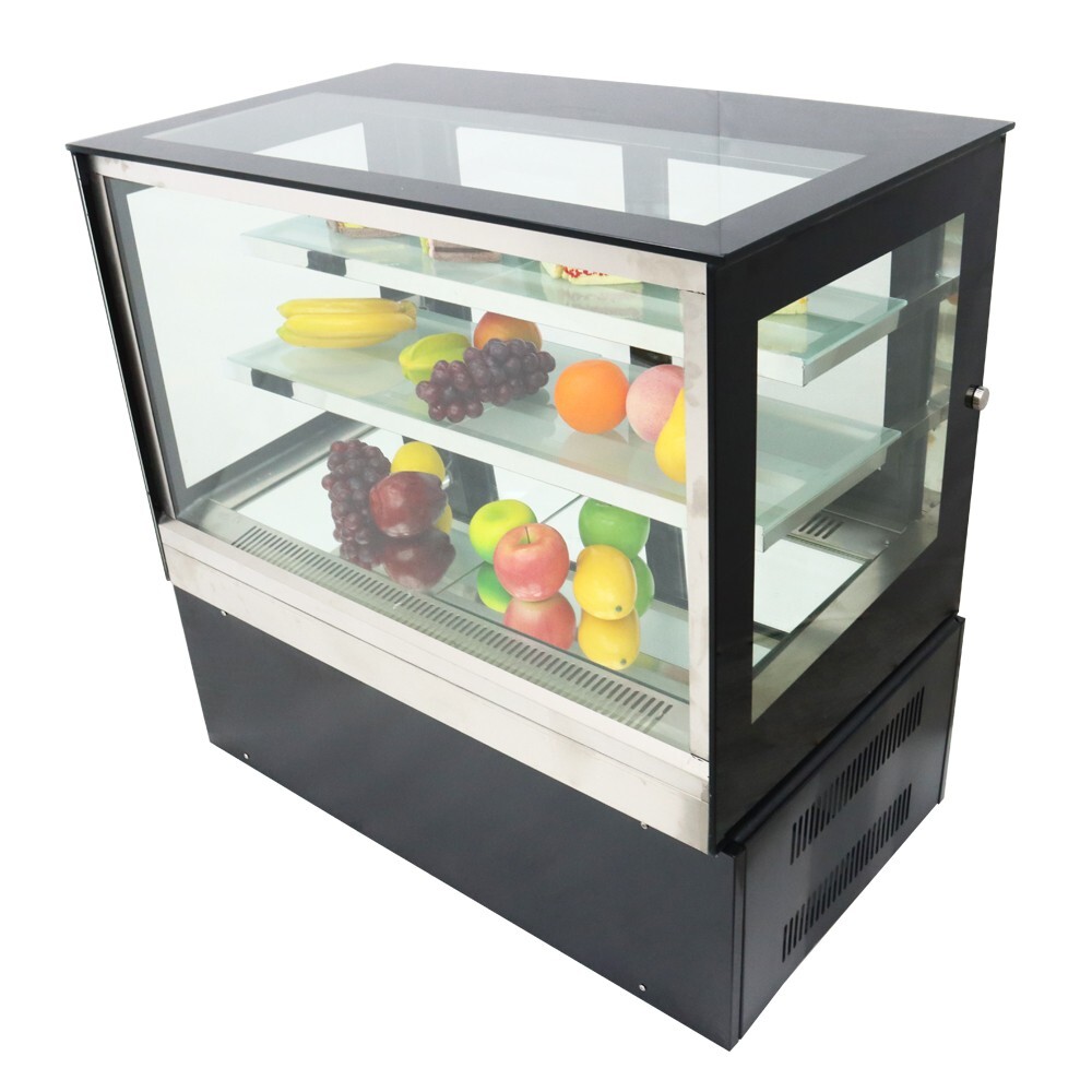 220V Electric Countertop Right-Angle Cake Visual Showcase Automatic Defrost 300W