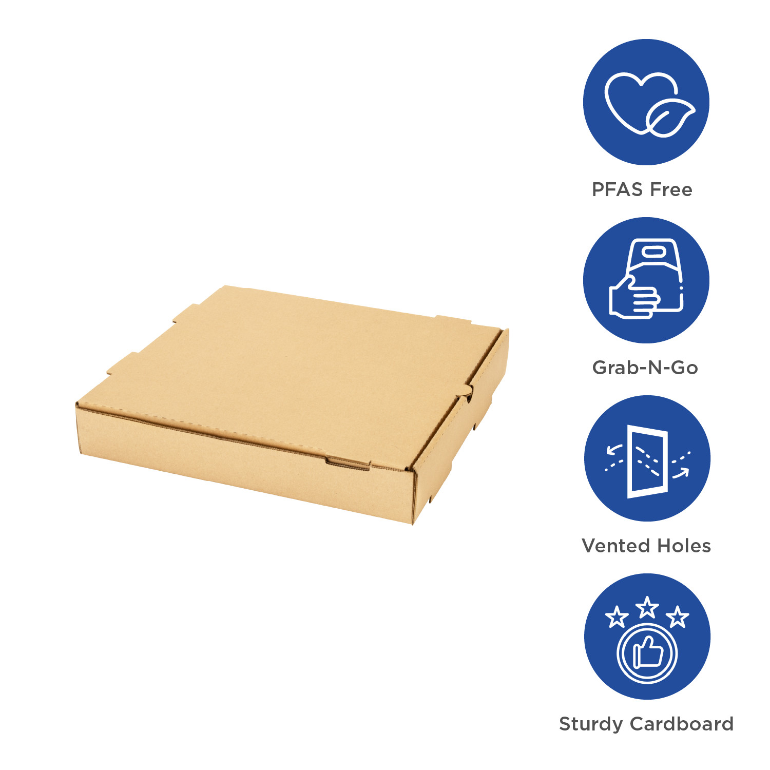 Karat Corrugated Pizza Box, 16»x16»x2», Kraft – 50 pcs, FP-PBF16K