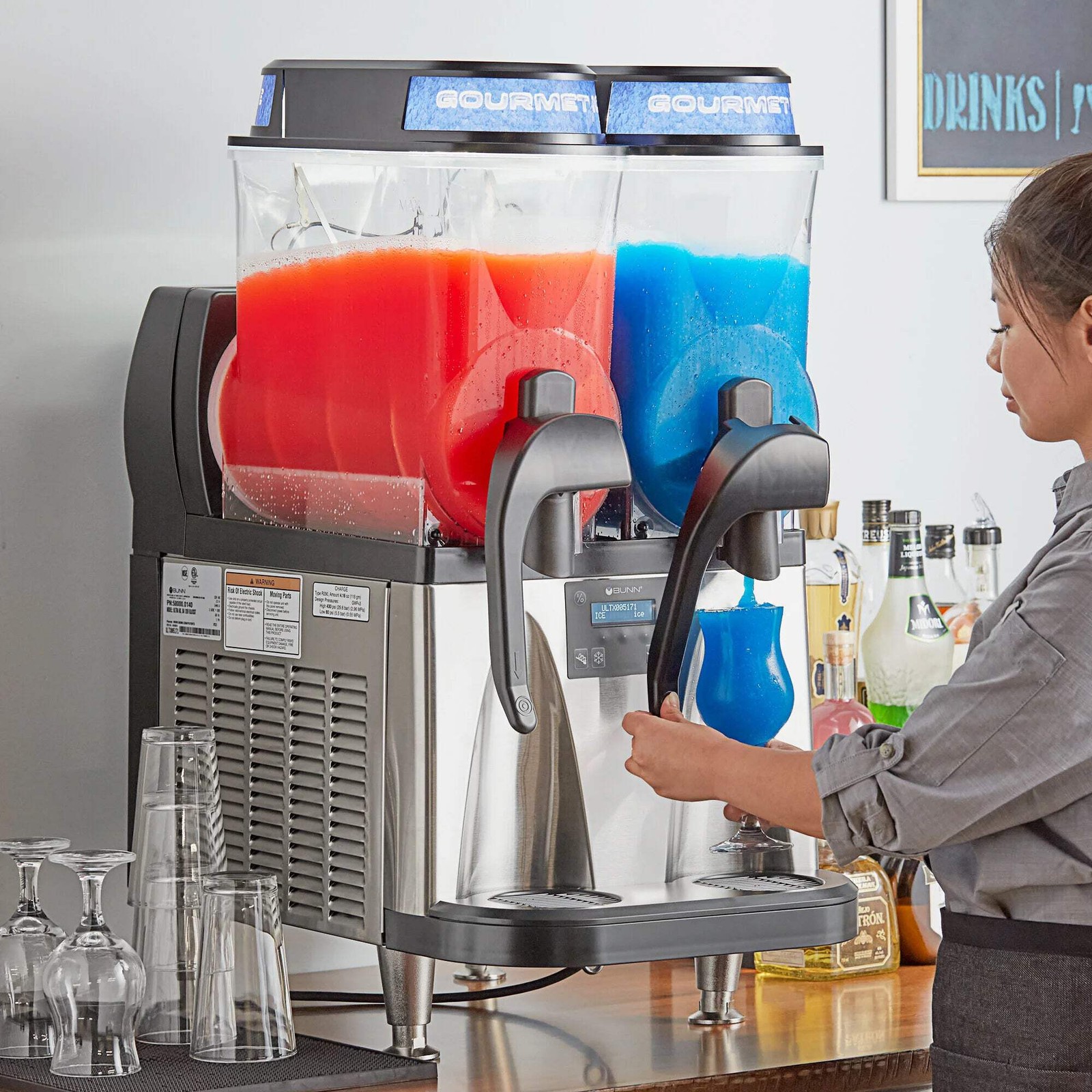 Bunn Black and Stainless Steel Double 3 Gallon Slushy Machine – 120V