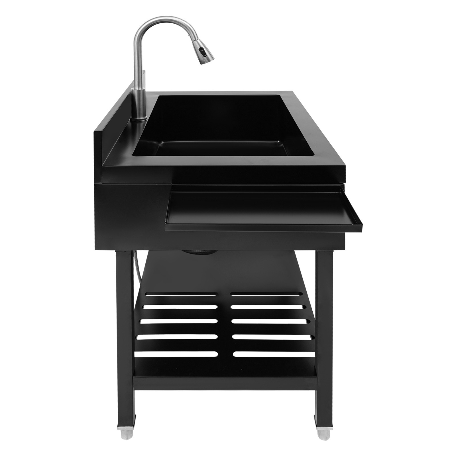 Single Bowl Kitchen Sink Stainless Steel Sink Kitchen Sink with Pull-Out Faucet