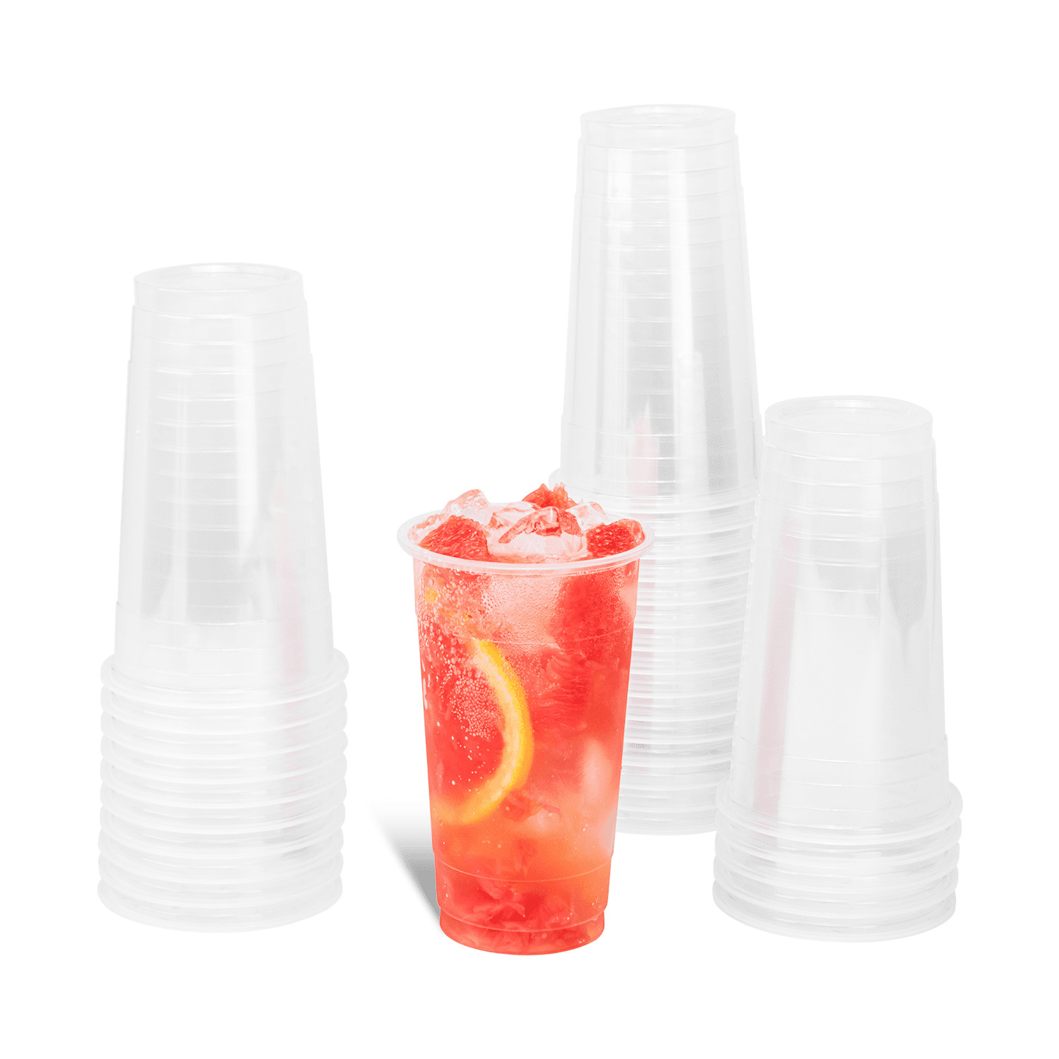 Karat 24oz PP Plastic U-Rim Cold Cups (95mm) – 1,000 ct, C1012 (Karat)