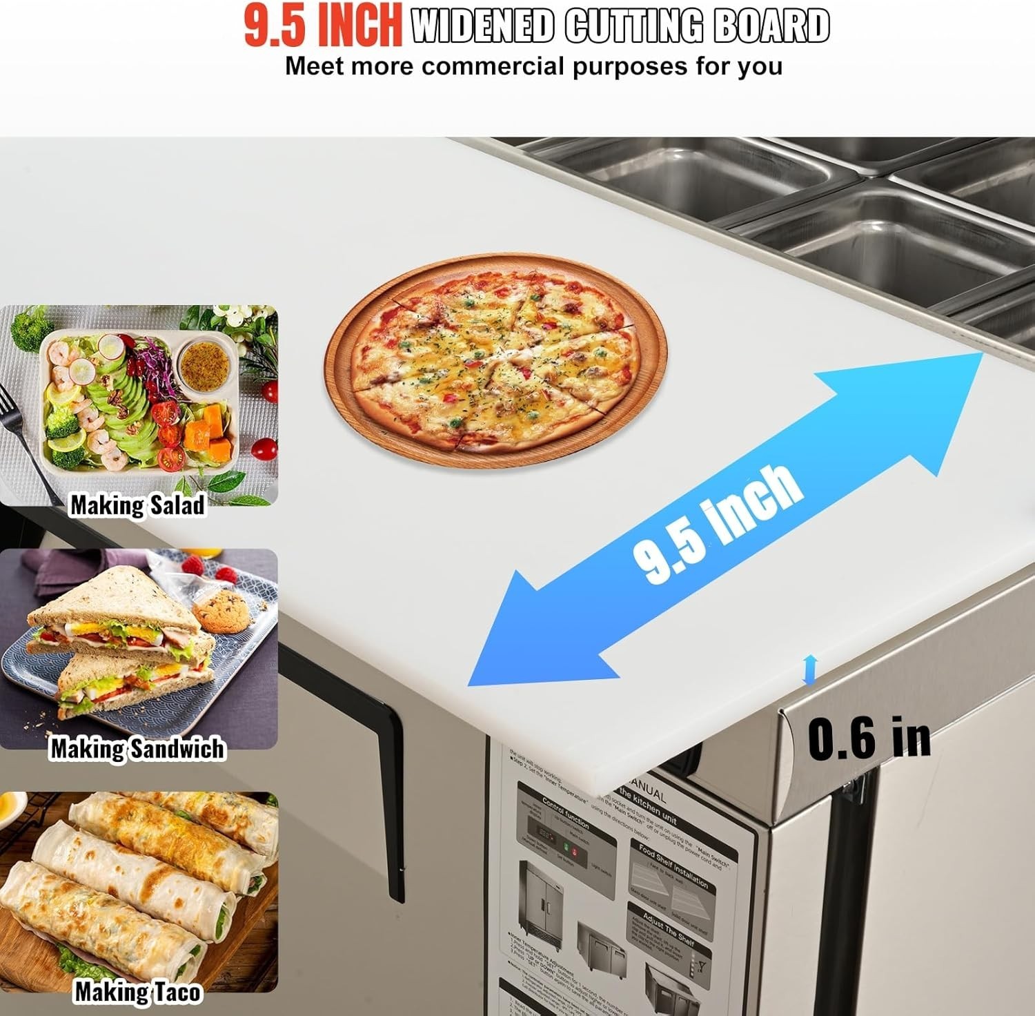 Durable 28″ Food Prep Refrigerator with Adjustable Shelves and Safety Features