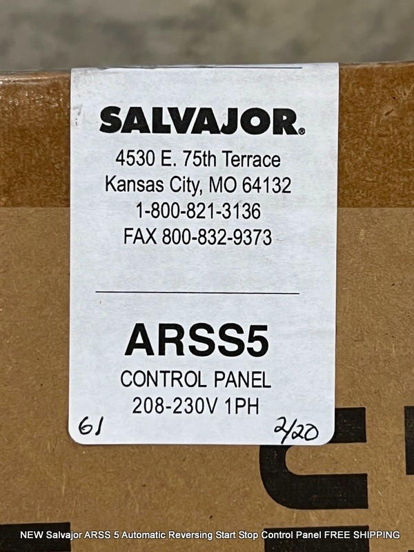 NEW Salvajor ARSS 5 Automatic Reversing Start Stop Control Panel FREE SHIPPING