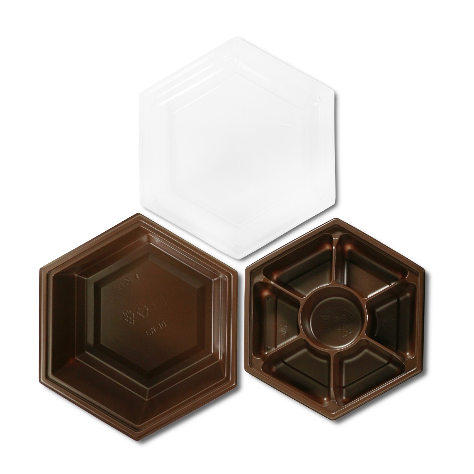 Korean Hexagon Bowl Set w/Lid 8″x8″ PP Bento To Go Box 50/100/400