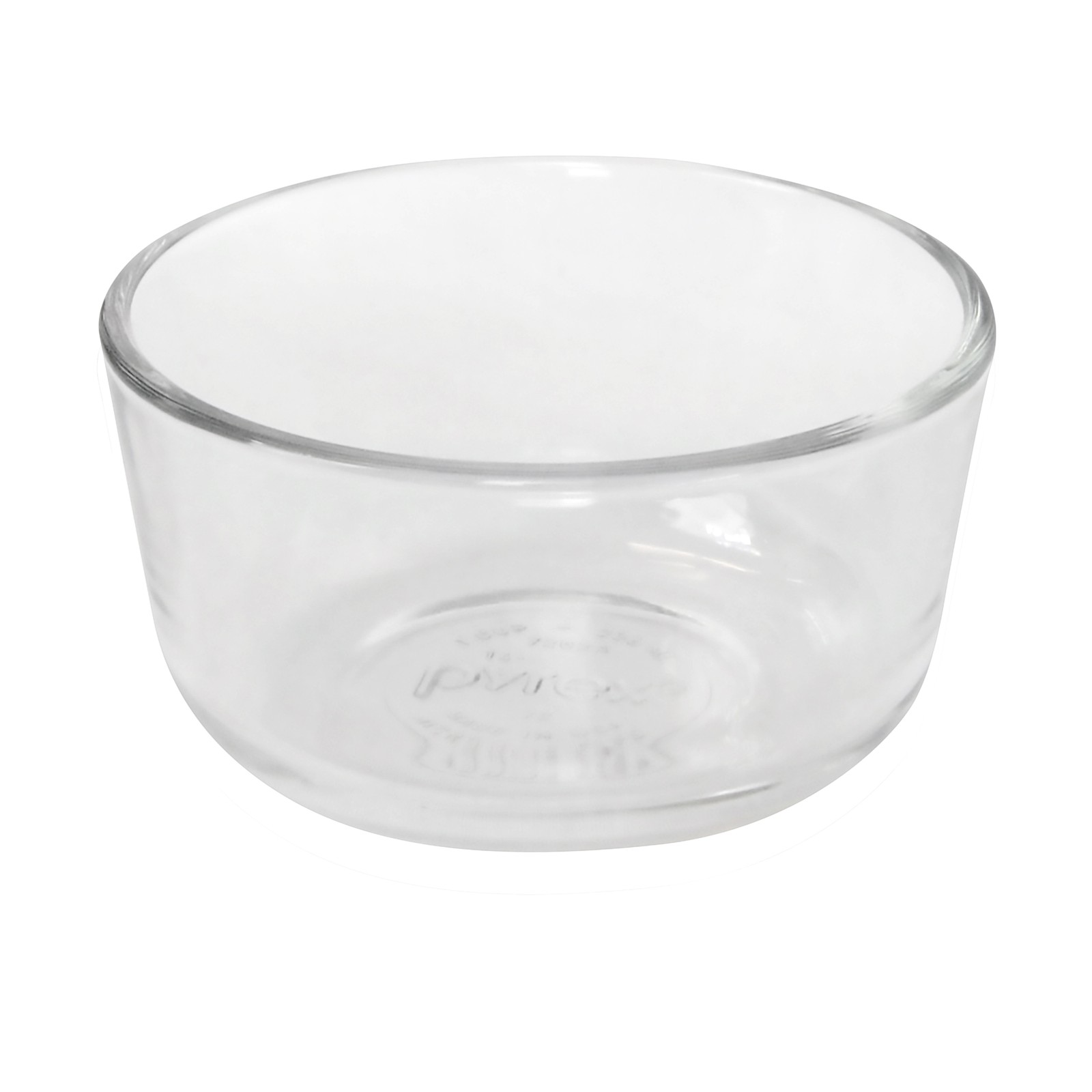 Pyrex 7202 1-Cup Clear Glass Food Storage Bowl & 7202-PC Blush Plastic Lid