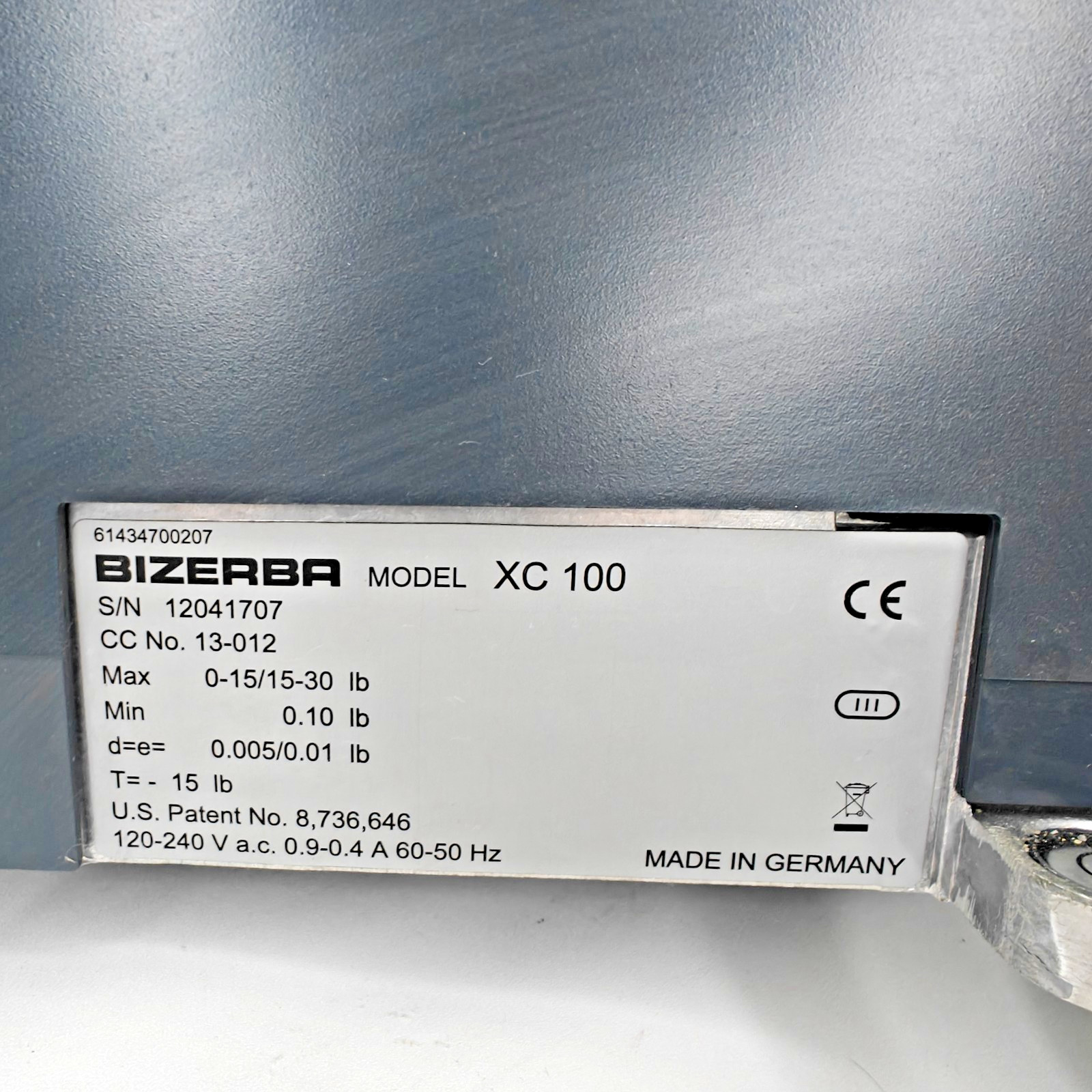 Bizerba XC-100 30 lb Touchscreen Digital Scale w/WiFi & Printer SN 12041707