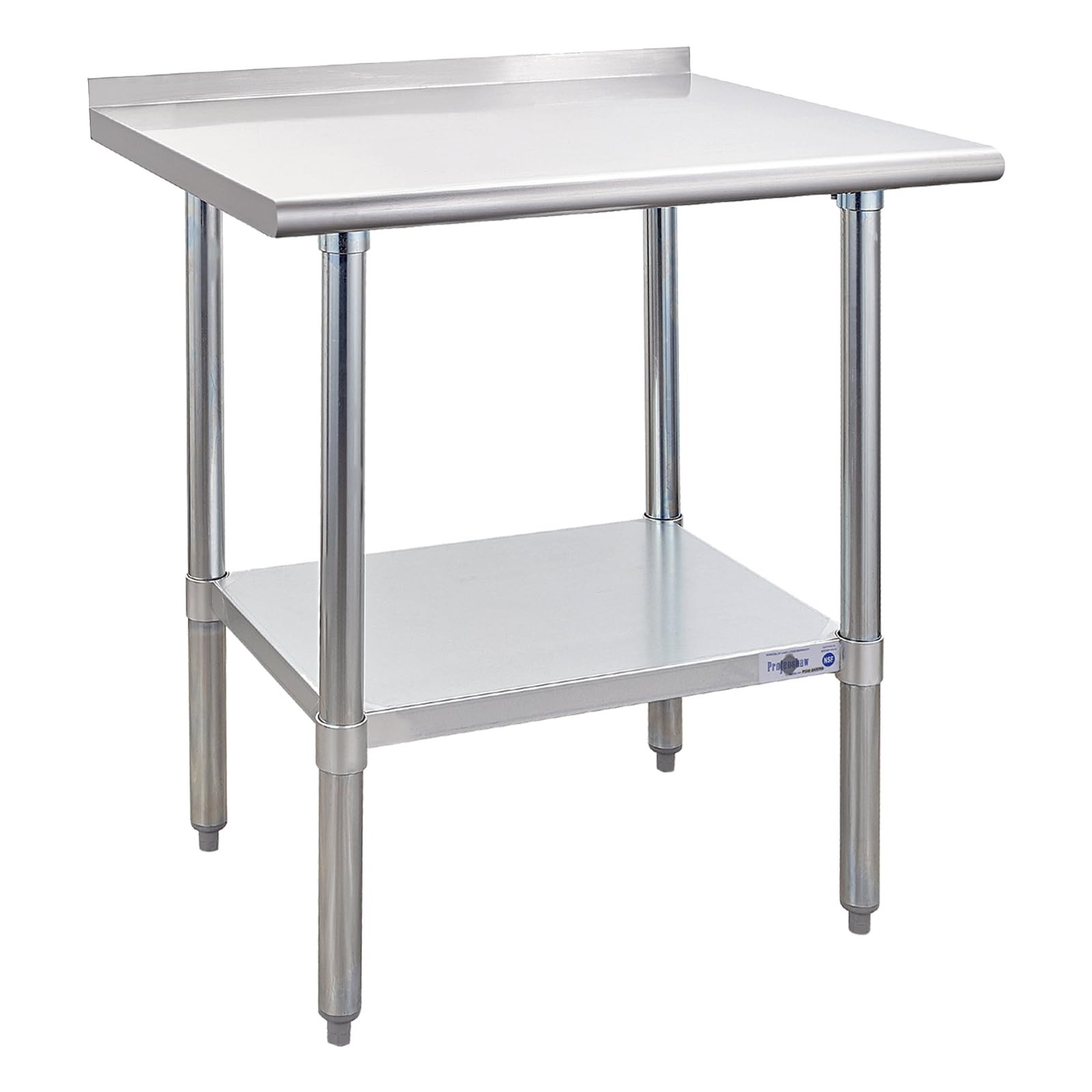 30×24 Inch Stainless Steel Prep Table with Backsplash & Undershelf – NSF Commerc