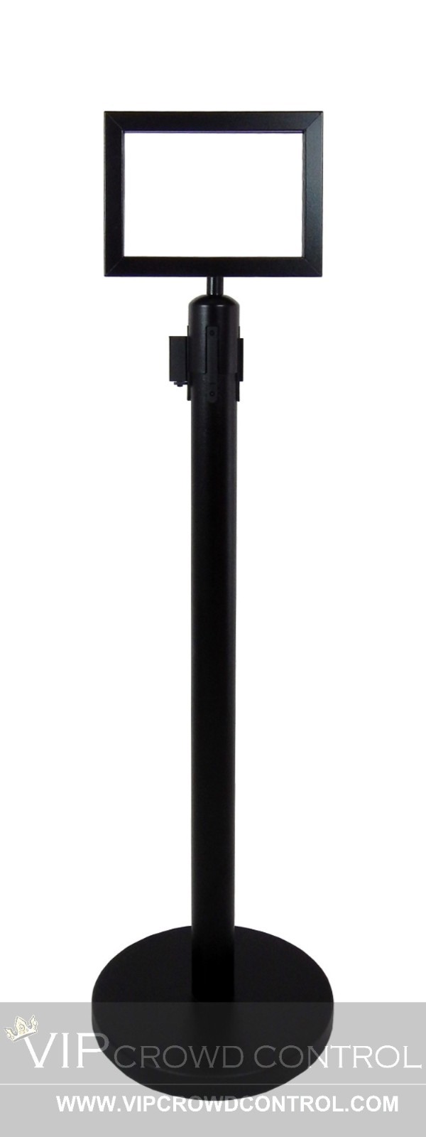 RETRACTABLE BELT STANCHION, 6 POSTS+LANDSCAPE SIGN FRAME, 36″ HT & 78″ BLK BELT