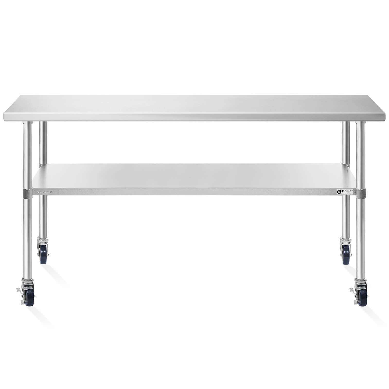24×72 Stainless Steel Prep Table with Casters, NSF Commercial Restaurant Kitchen