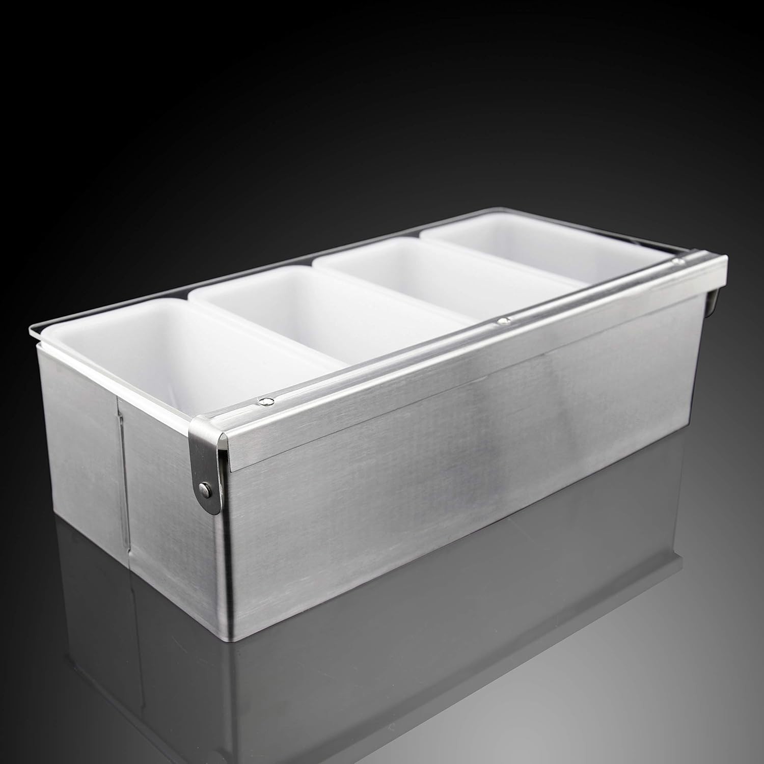Stainless Steel Condiment Dispenser with 4 Compartments for Efficient Service