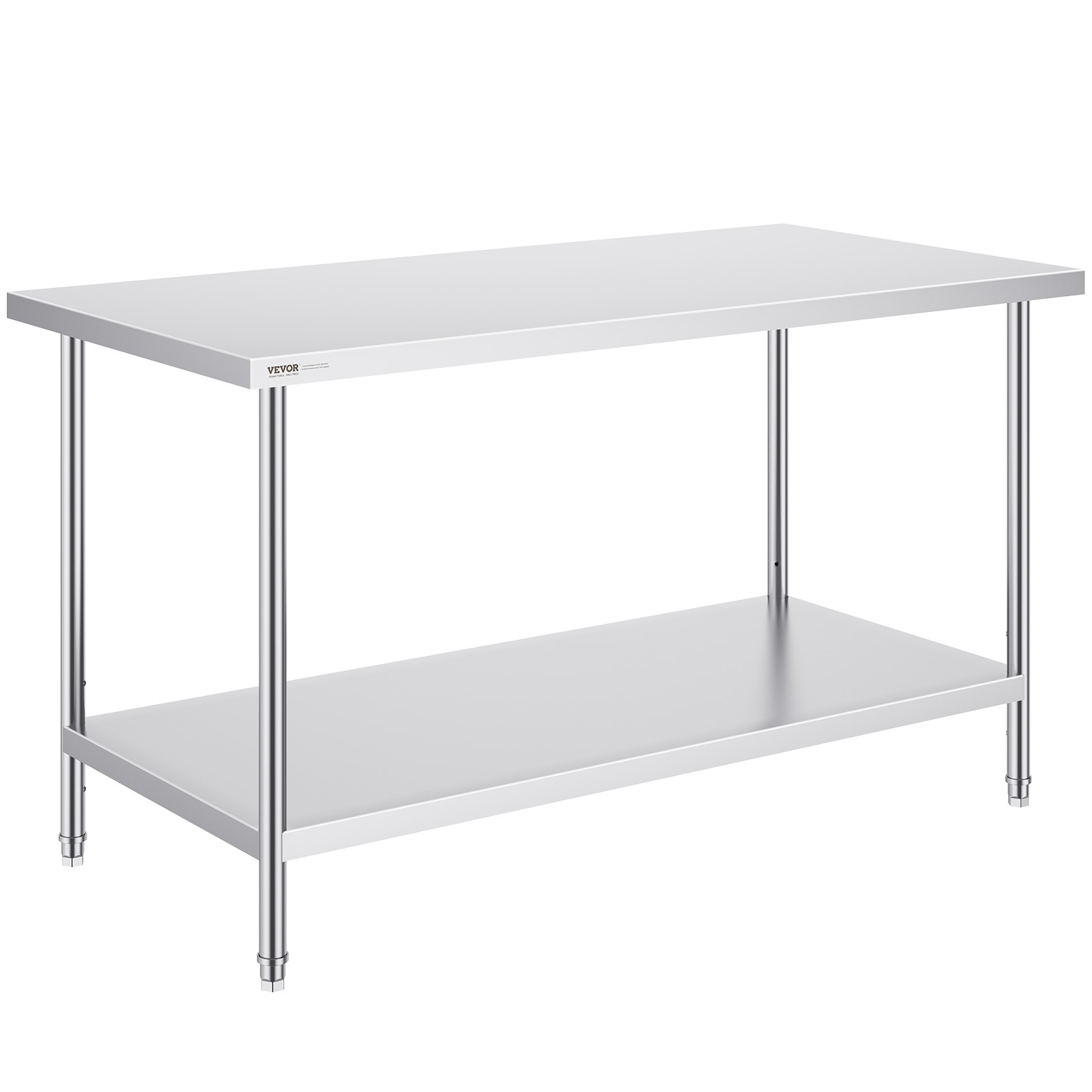 VEVOR Stainless Steel Work Prep Table Commercial Worktable Food Prep 30x60x34in