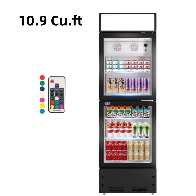 23.6″ W Upright Display Cooler 2 Doors Merchandiser Refrigerator for Restaurant