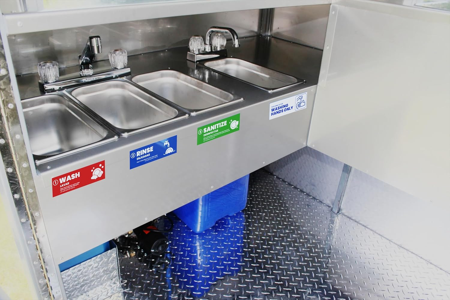 [Enhanced] Wash Rinse Sanitize Sink Labels, Hand Wash Only, and Employee Must Wa