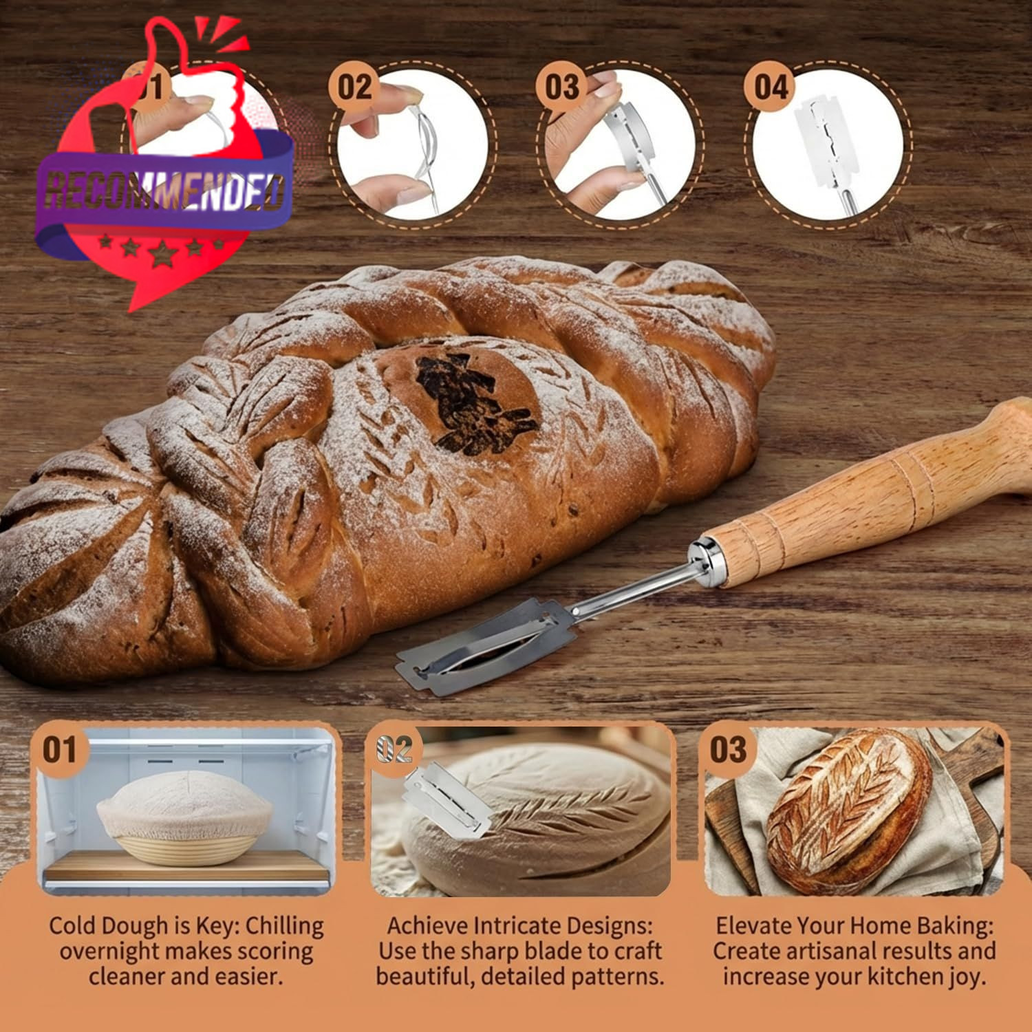 Silicone Bread Proofing Basket Set – 12-piece All-in-one Kit With Oval & Round