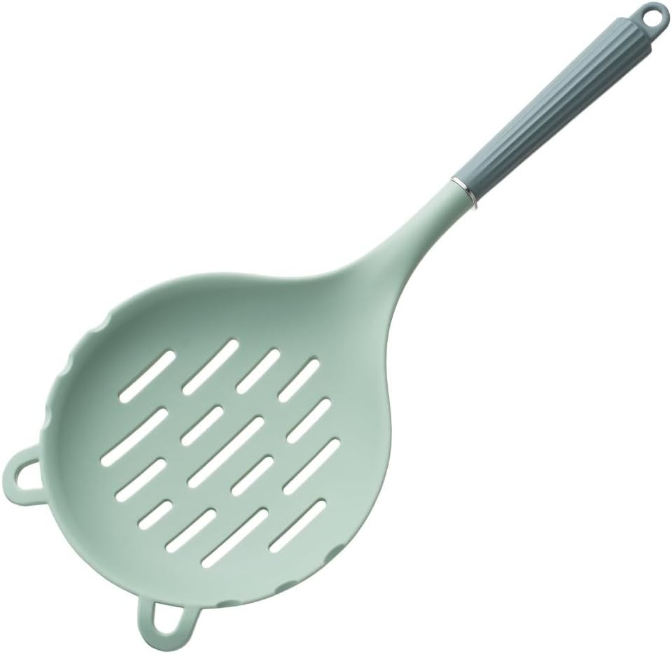 One-Piece Silicone Slotted Spoon, Lar Kitchen Spoon.Heat Resistant Non
