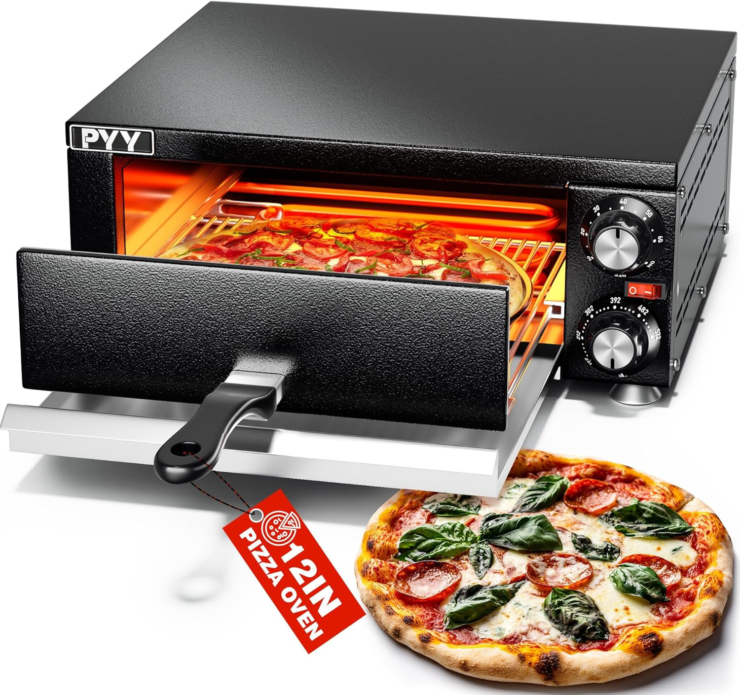 Electric Pizza Oven – Indoor Countertop Pizza Oven 1100W, Commercial Pizza Maker