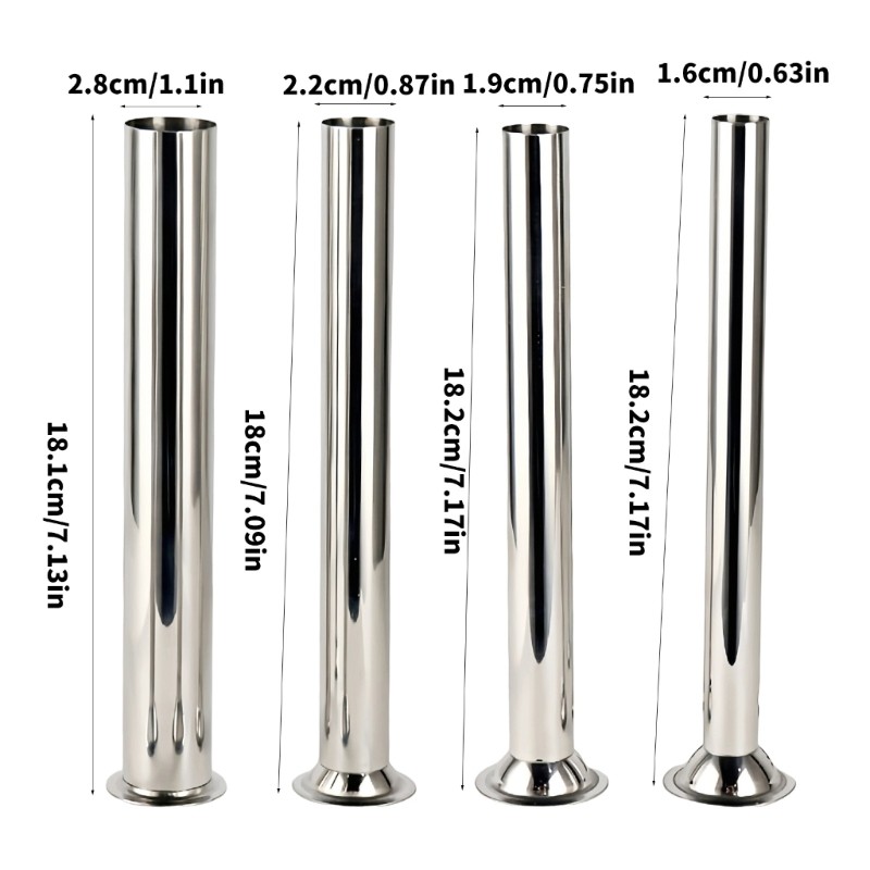 4pcs Stainless Steel Sausage Stuffer Parts for Home Kitchen and Small Restaurant