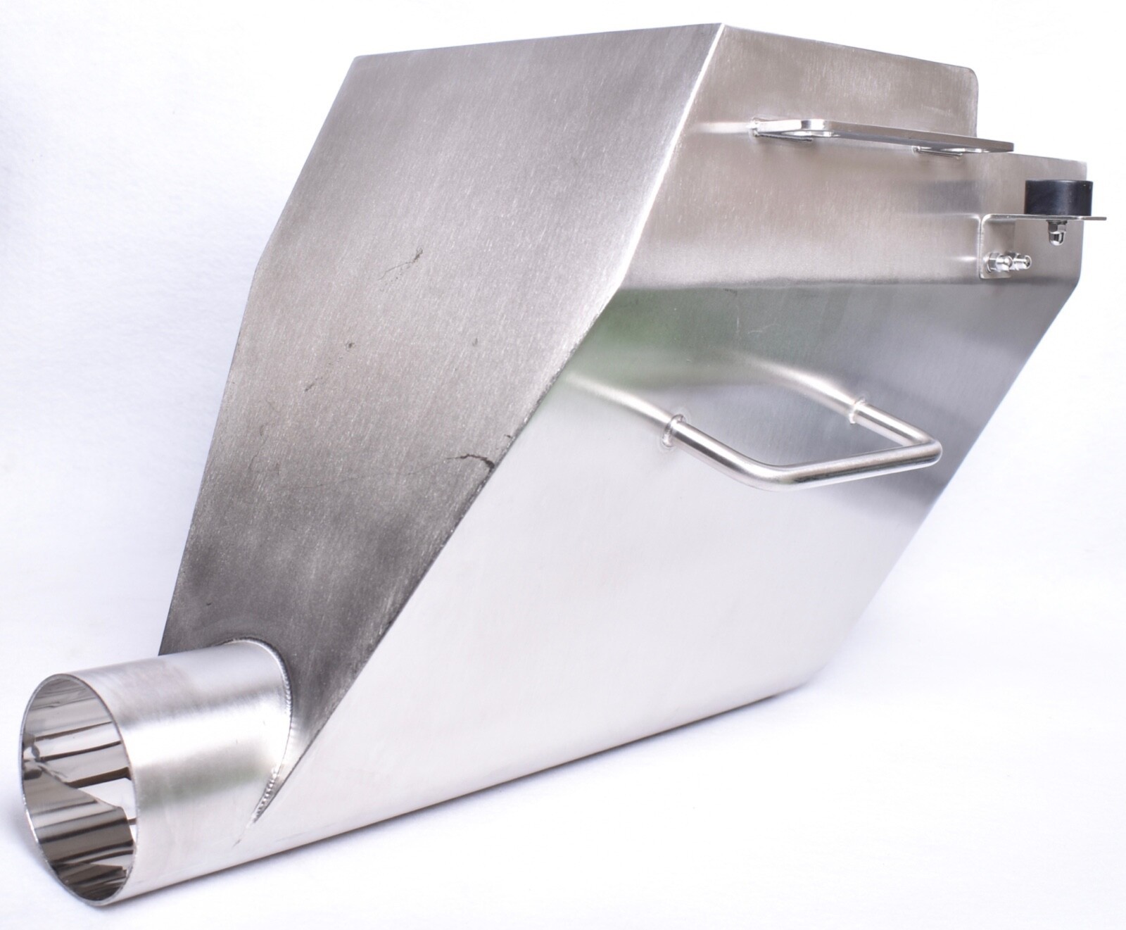 Large Stainless Steel SS 18 Gauge Polished Food Feeder Hopper w/ Handles