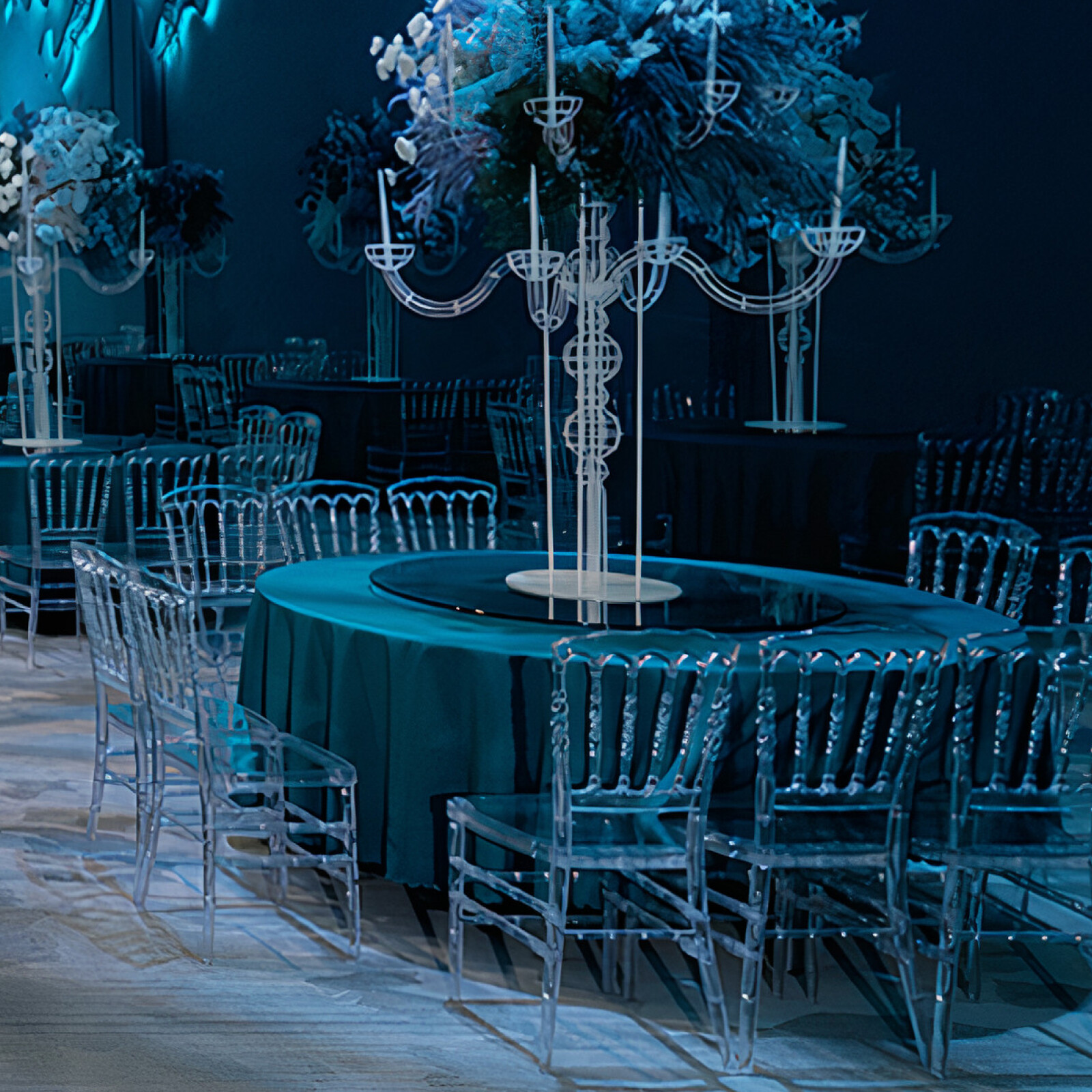 Clearance Set of 4 Ghost Acrylic Transparent Clear Stackable Dining Chairs