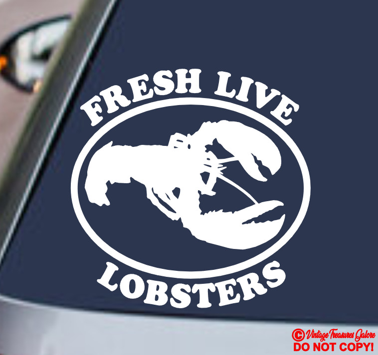 LOBSTER STICKER DECAL FRESH SEAFOOD FISH RESTAURANT WINDOW DOOR TANK LIVE MAINE