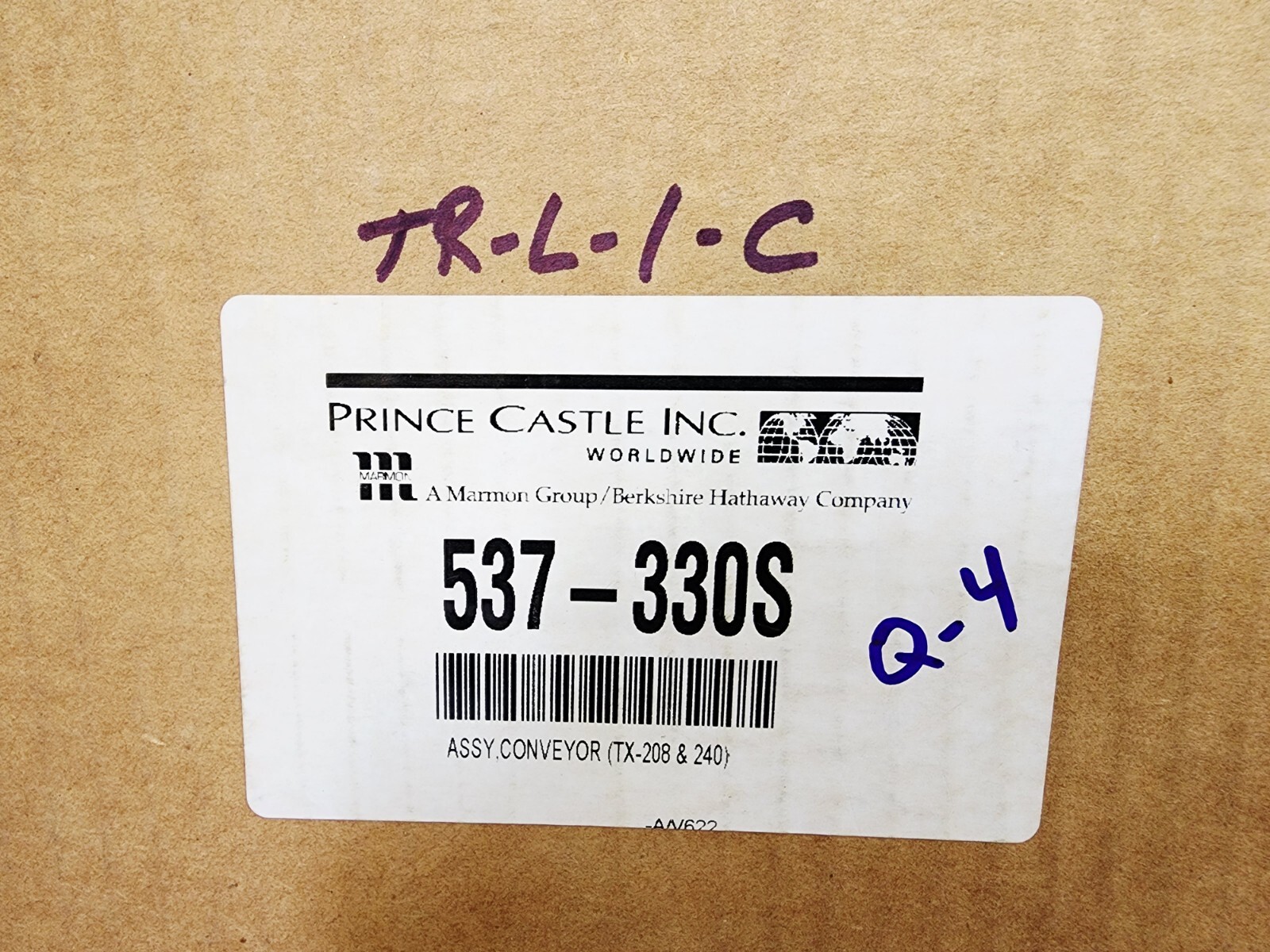 Prince Castle 537330S, 5370-330S Conveyor Assembly