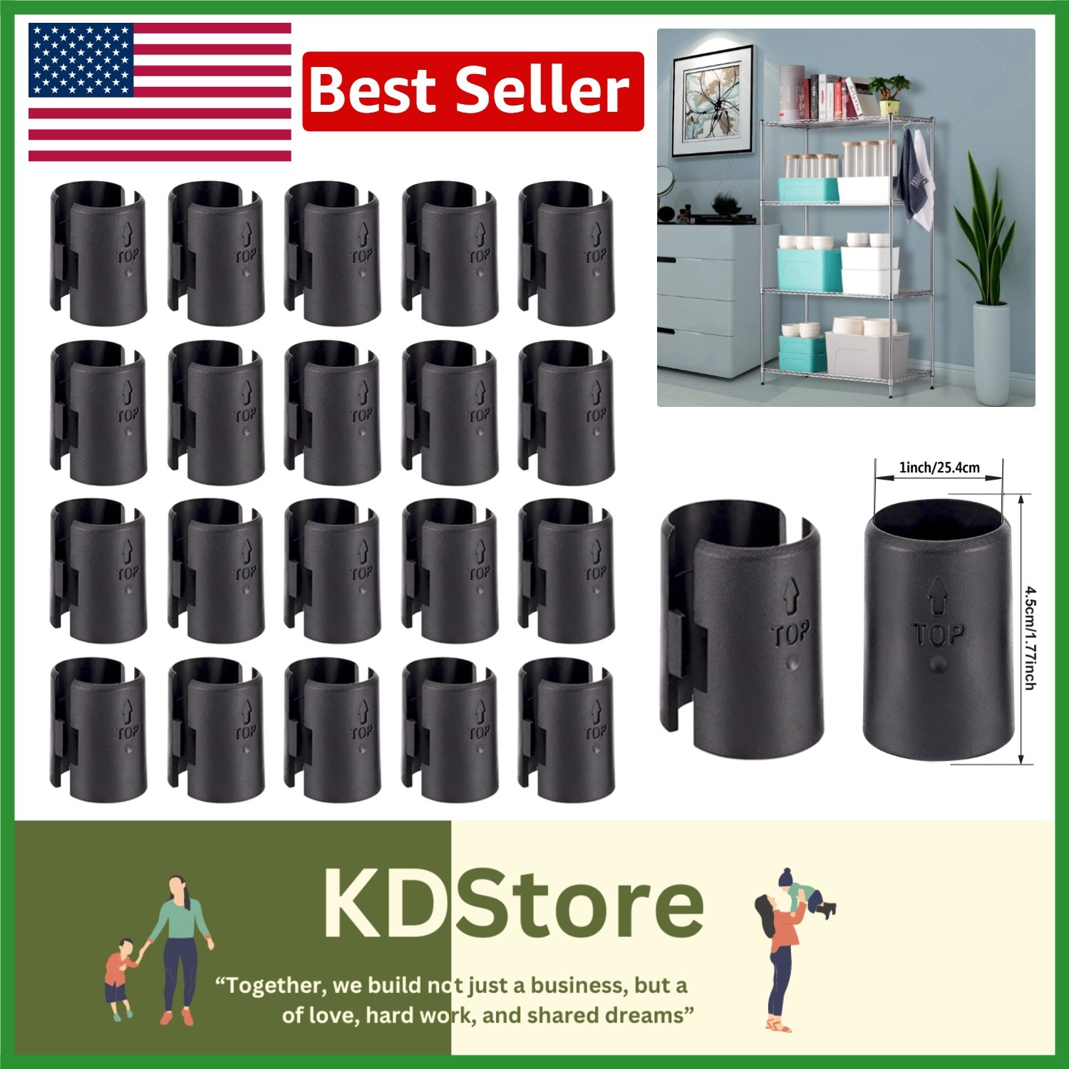 Universal 40-Pack Wire Shelf Lock Clips for 1″ Post Shelving