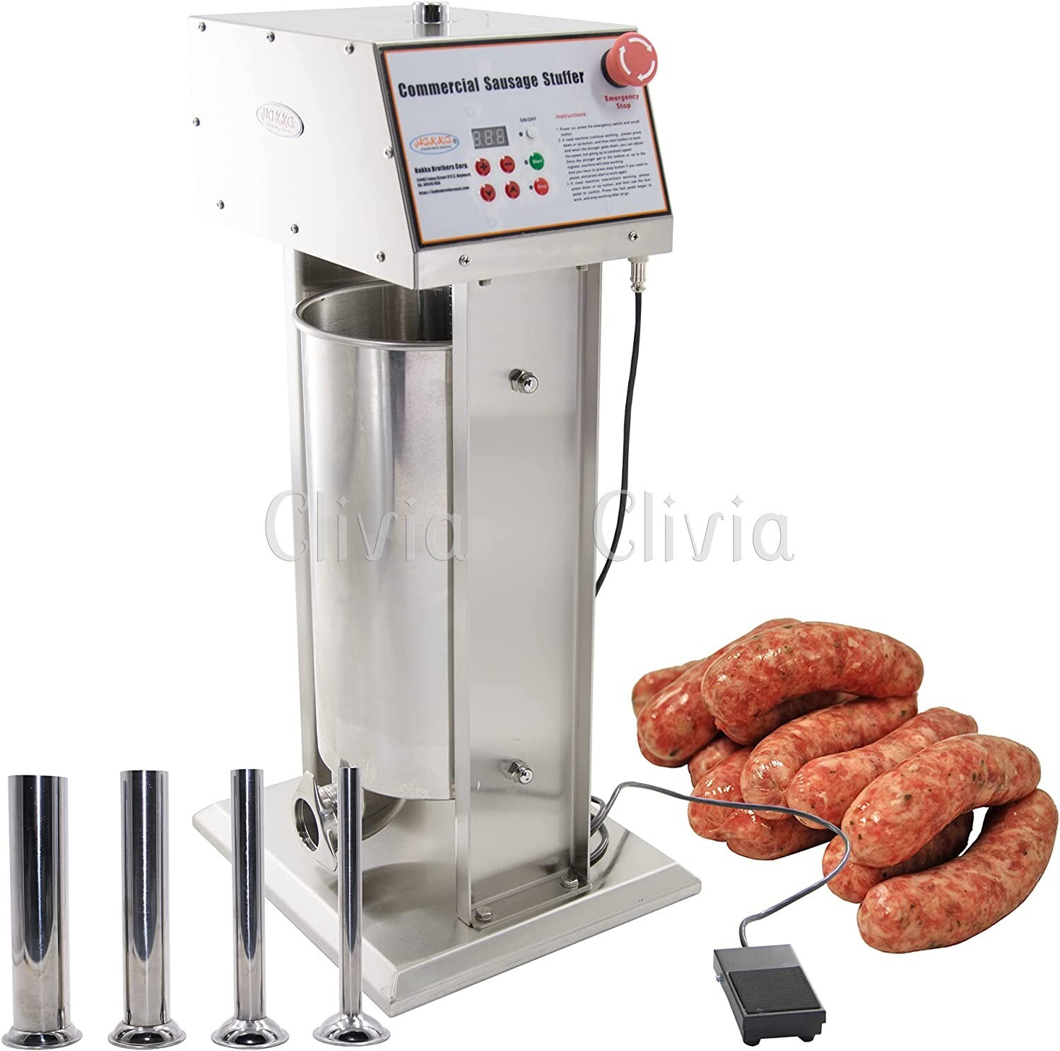 CMI Electric Sausage Stuffer 15L 30LBS Stainless Steel Restaurant Sausage Maker