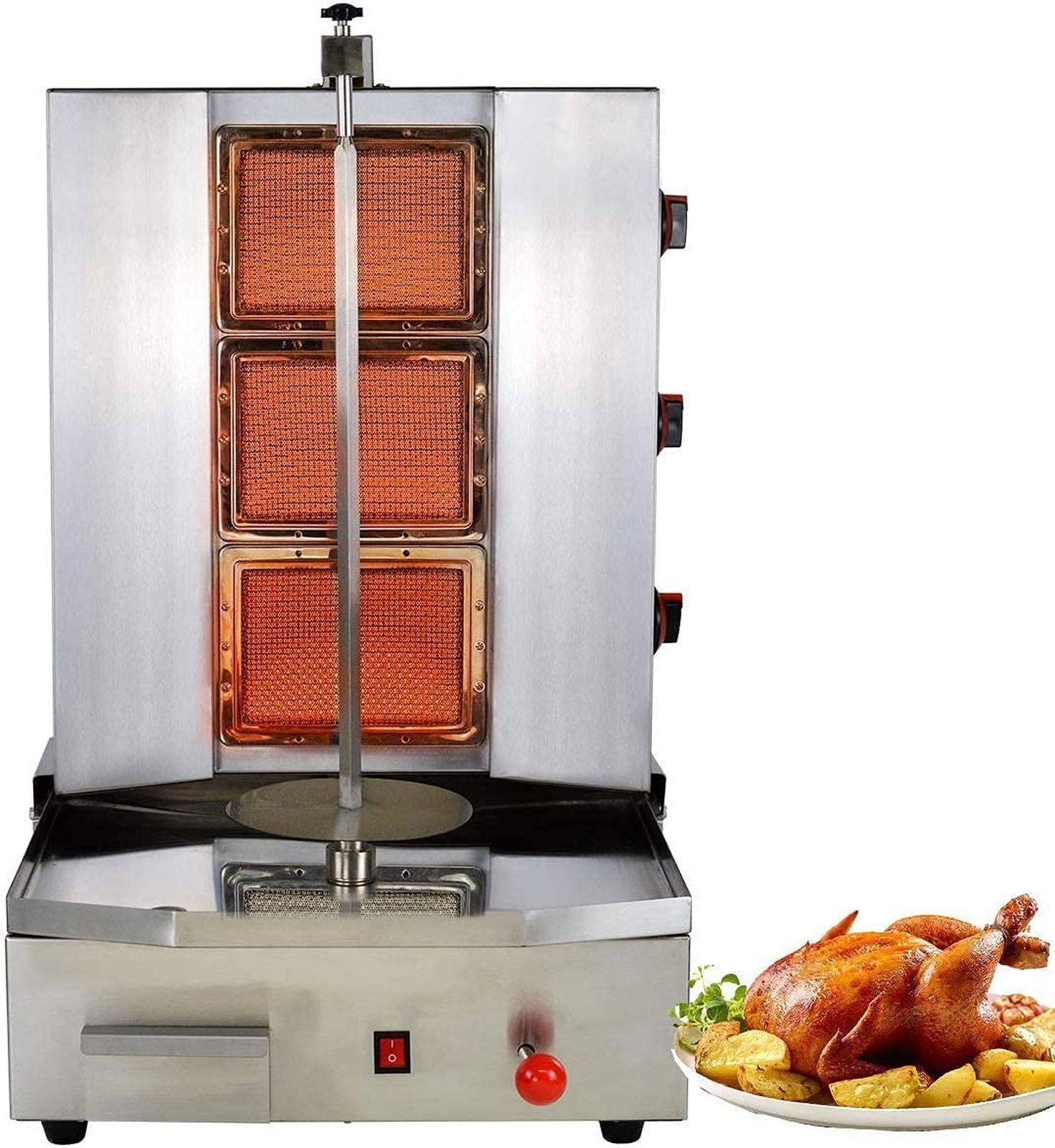 3 Burners Shawarma Machine Commercial Chicken Shawarma Machine Gyro Grill Rot…
