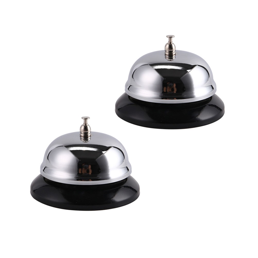 2 Pcs Restaurant Call Bell Meal Bells Stainless Steel Desk Service