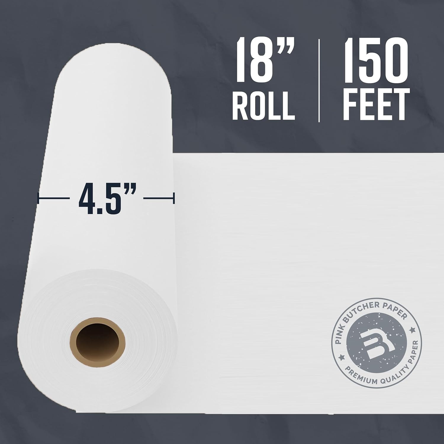 White Kraft Butcher Paper Roll – 18» X 150′ – Versatile & Durable – Ideal for P