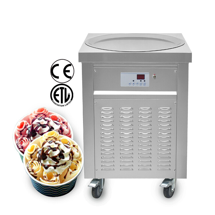 Kolice ETL Commercial Fried Ice Cream Roll Machine-22» Round Pan,Auto Defrost