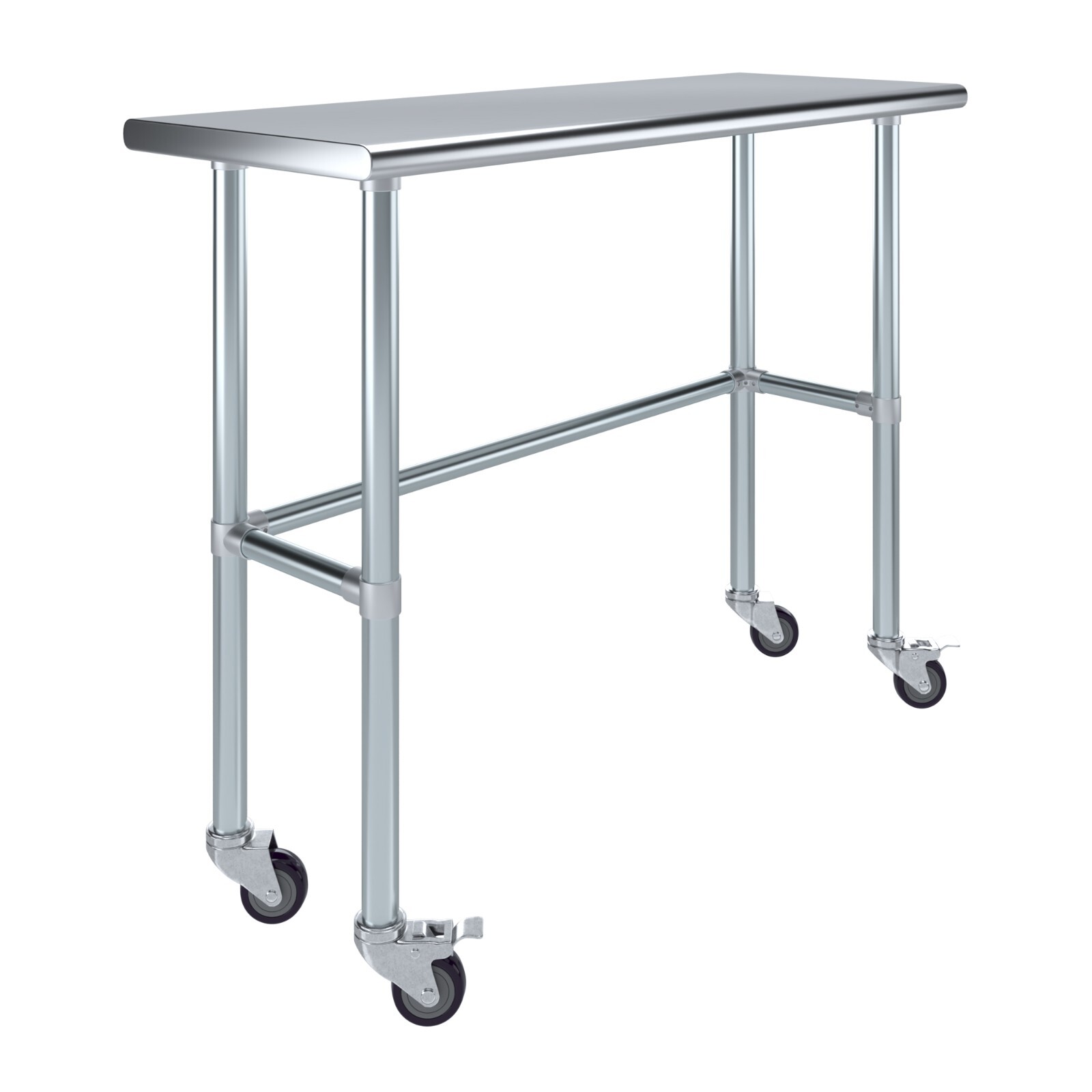 Heavy Duty Stainless Steel Work Table Open Base & Casters