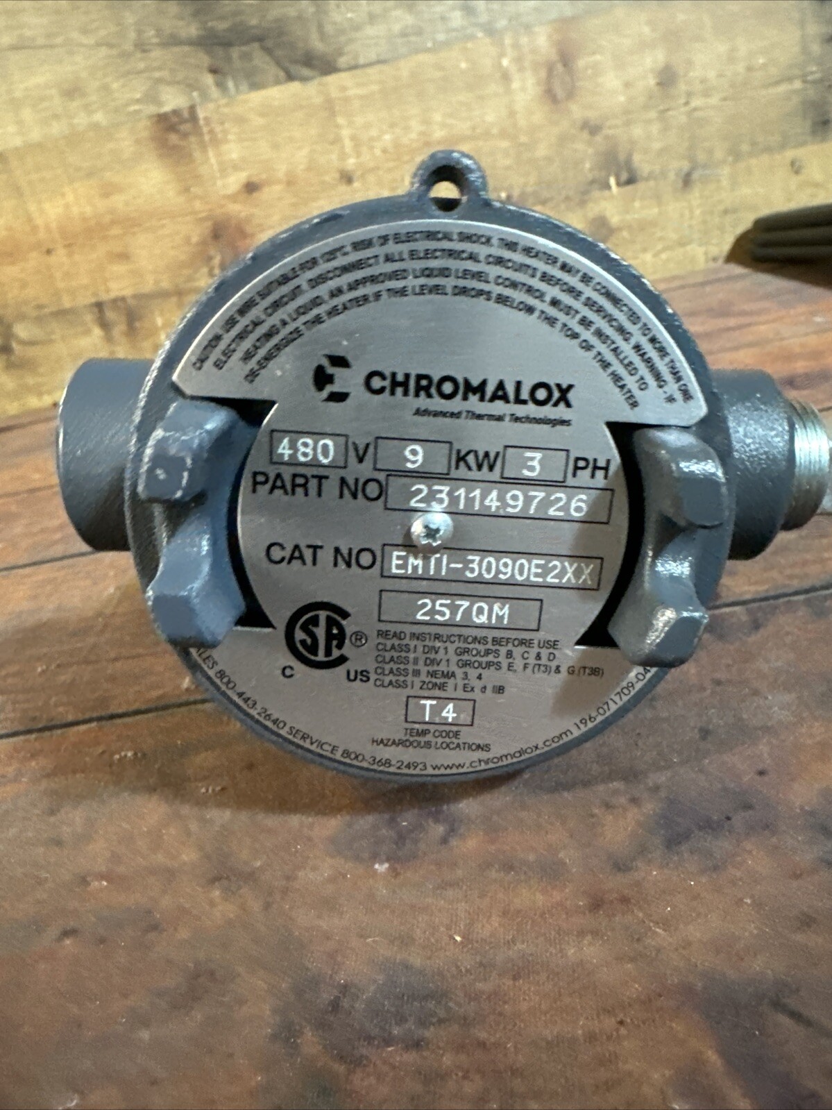 Lvo Chromalox 9Kw 480V Heater Element -Threaded 509-5006 Geniune OEM