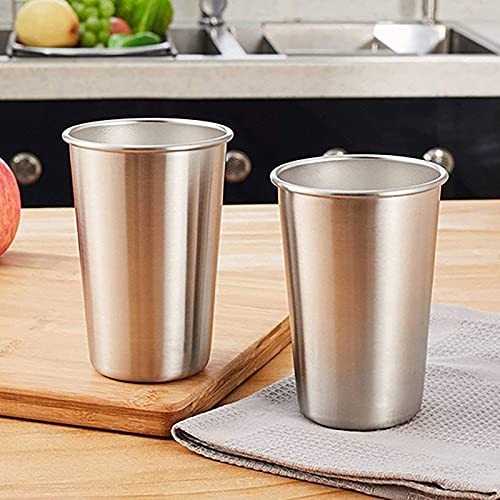 4Pack 6oz Small Stainless Steel Cups, BPA Free Healthy Pint Drinking Cups Metal