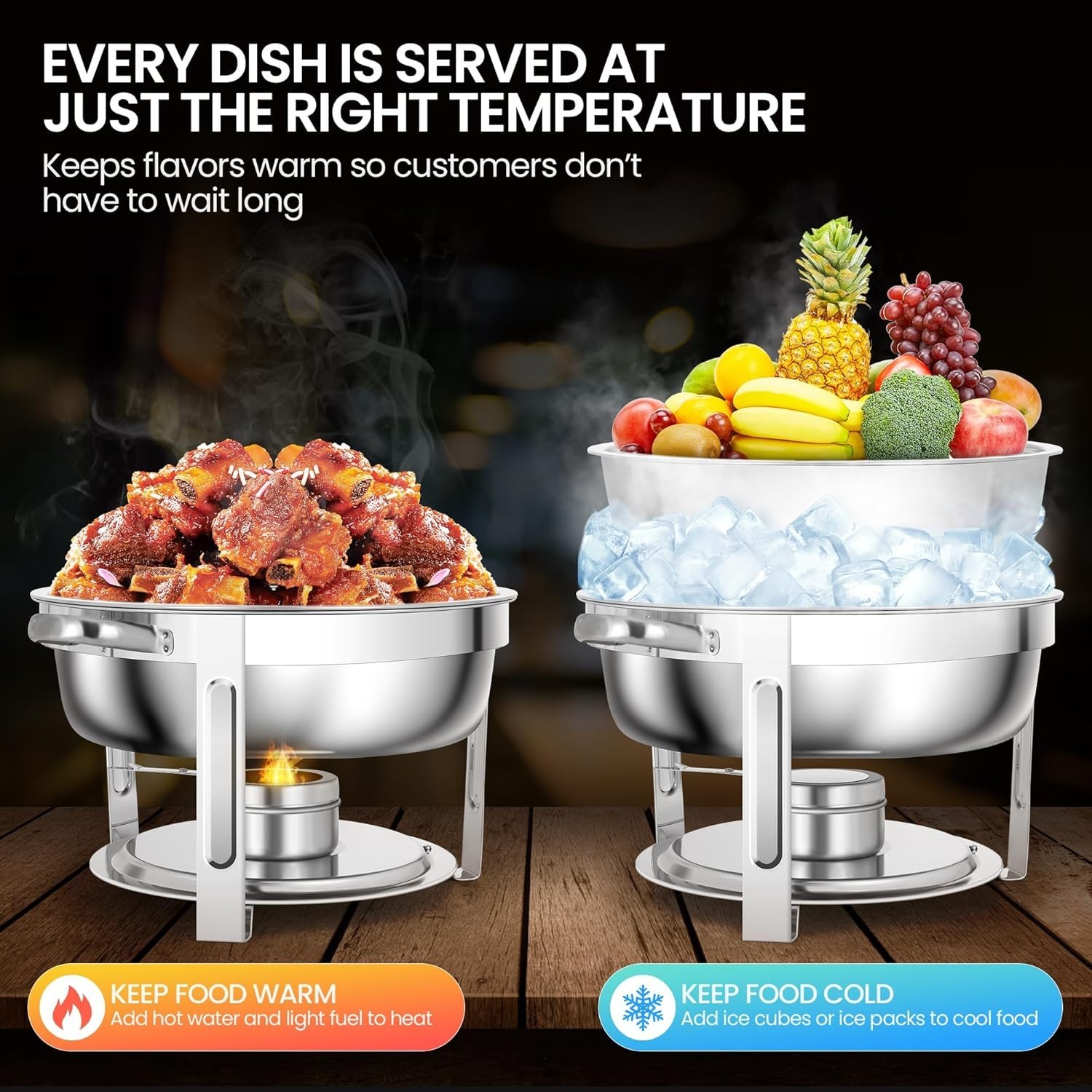Buffet Chafing Dishes Set 4 Pack Stainless Steel Food Warmers for Parties