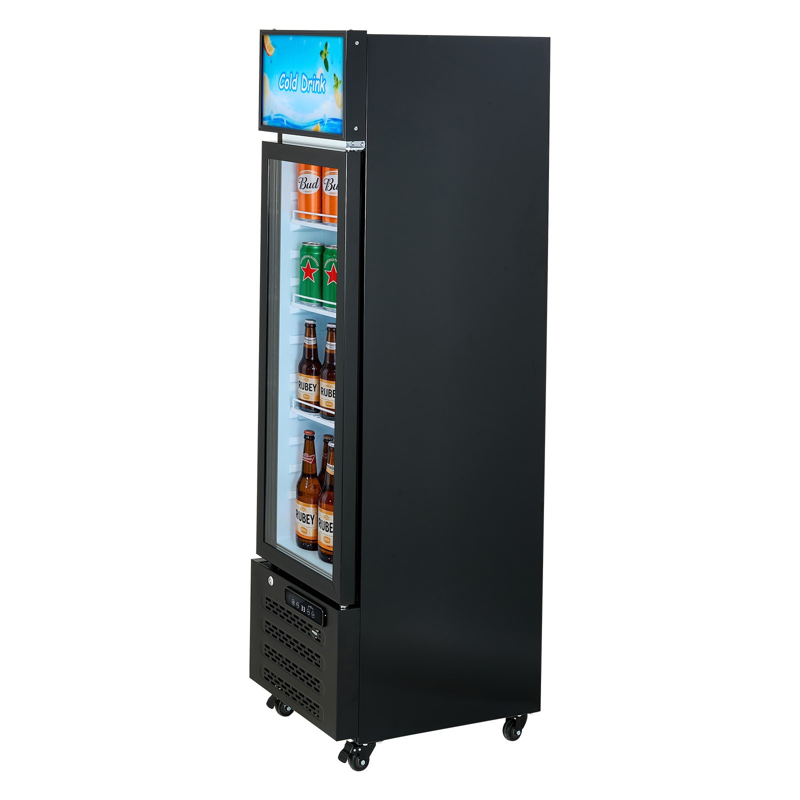 Uimoso Commercial Upright Refrigerator 6.1 Cu.Ft Beverage Display Cooler