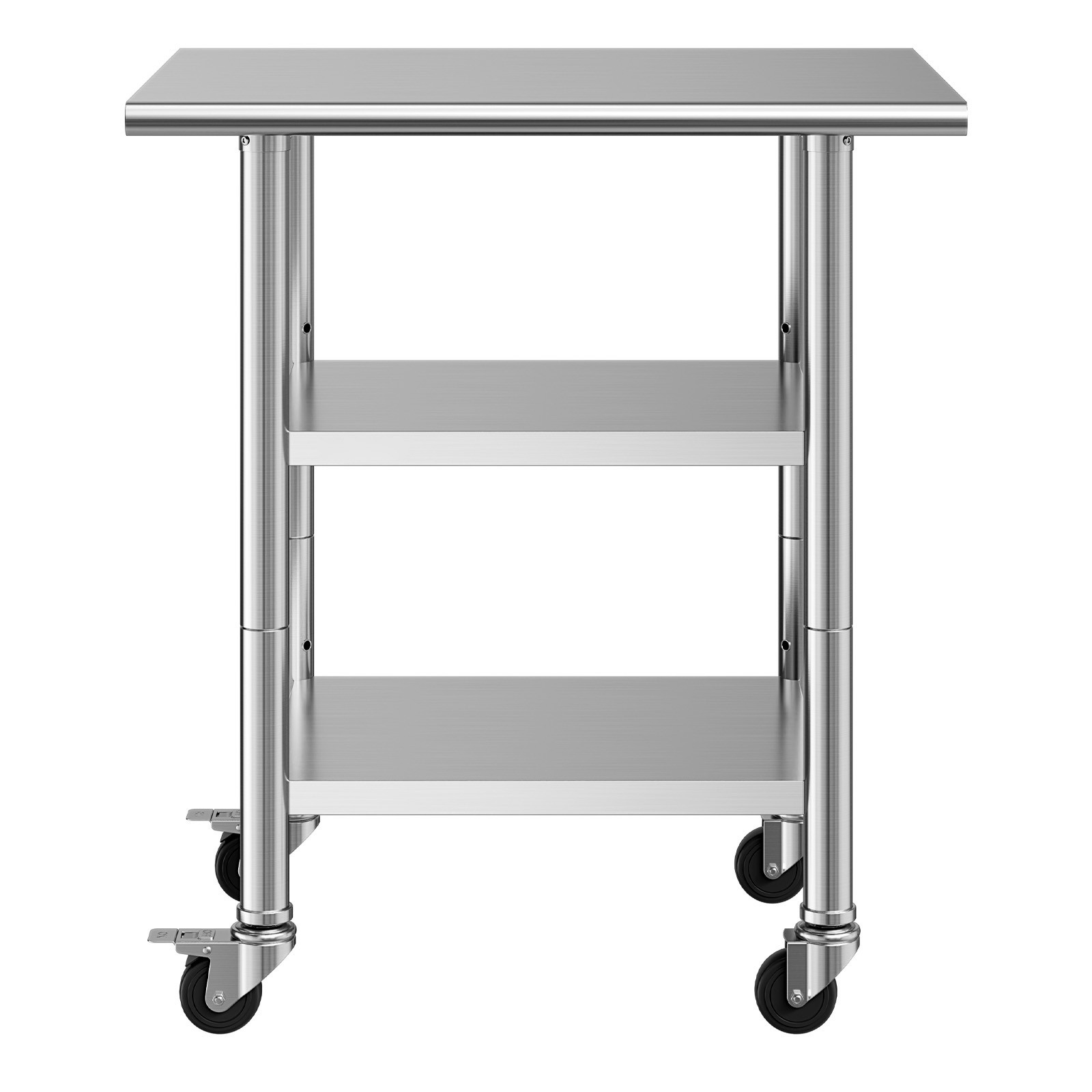 Uimoso Commercial Stainless Steel Kitchen Prep Table, 24×30 Inch, 3 Shelves