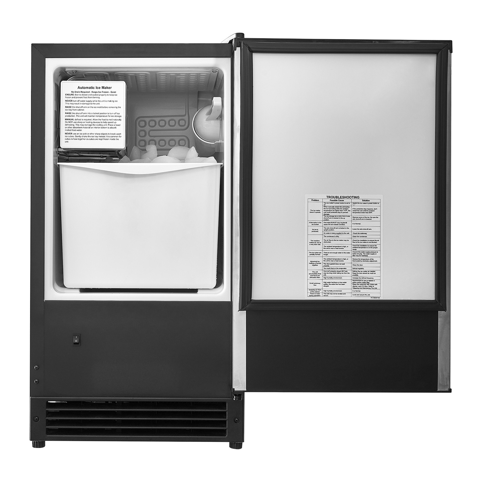 VEVOR Undercounter Ice Maker 25 Lbs/Day Built-in Ice Maker Machine