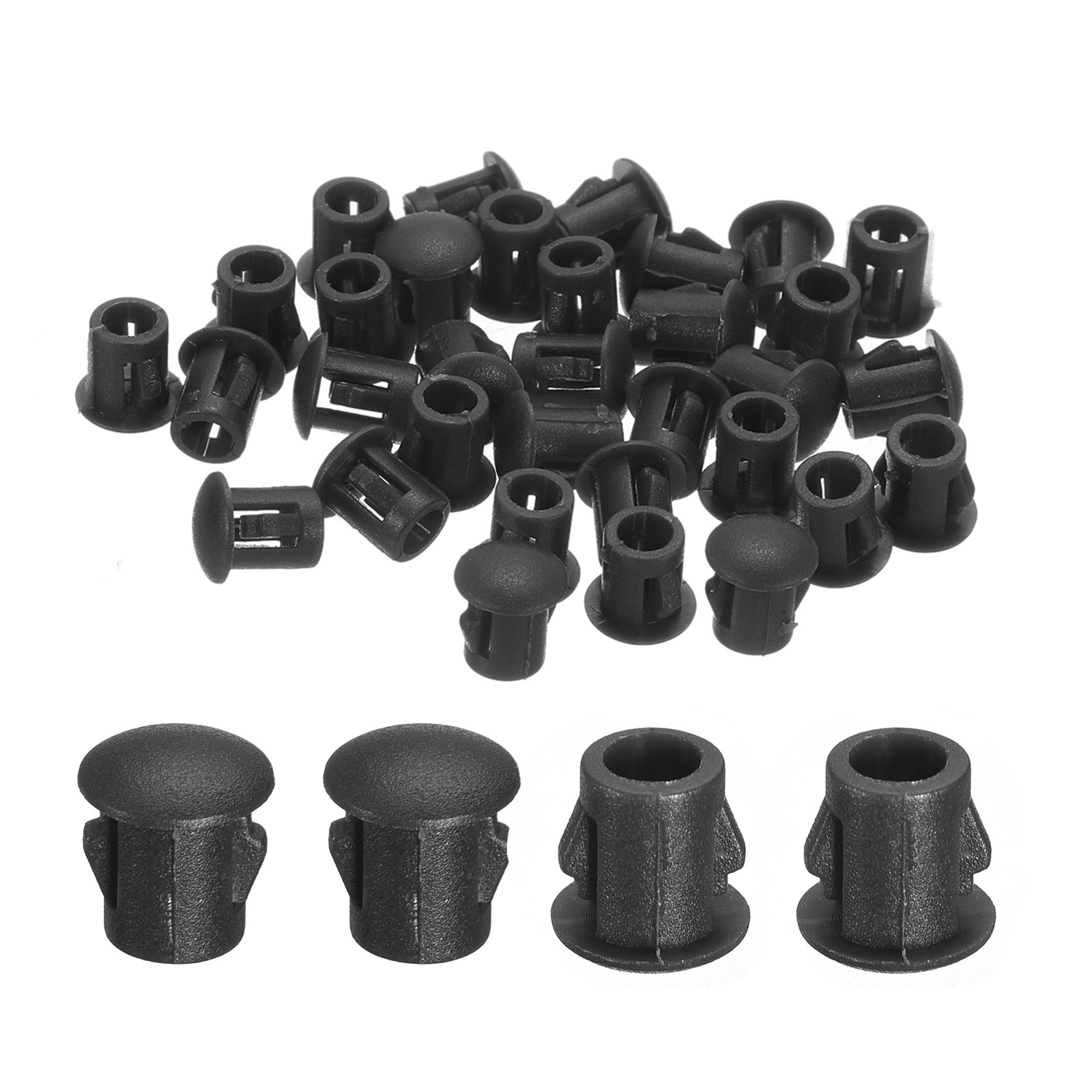 38Pcs 5mm(3/16″) Flush Type Panel Round Snap in Fastener, Black