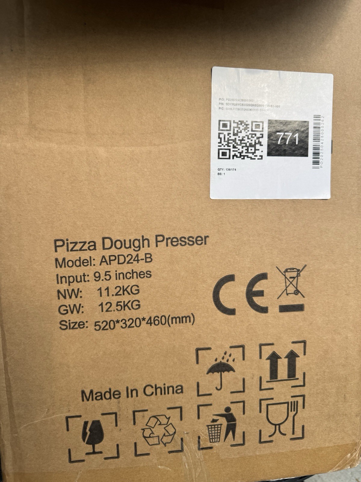 Stainless Steel Pizza Dough Presser/Roller 370W APD40