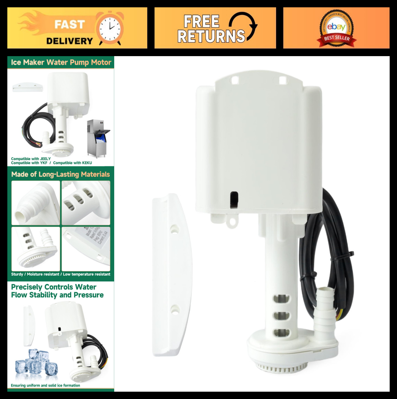 Ice Maker Water Circulating Pump Motor 110V 0.4A 60HZ Replacement Part for Ice M