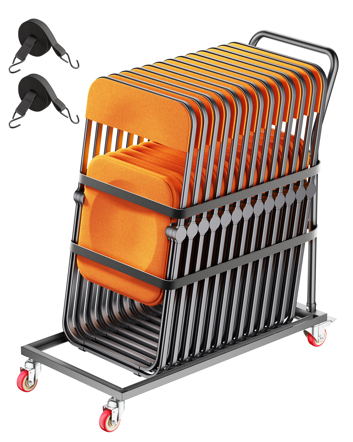 Folding Chair Rack Cart for 25 Chairs of 300 LBS L-shape Vertical