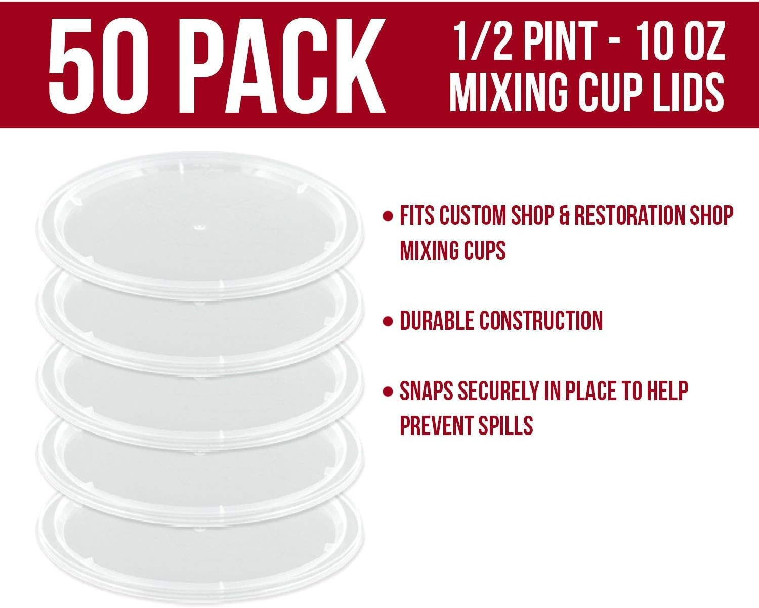 /Tcp Global Full Case of 100 Cups with 50 Lids – 1/2 Pint (10Oz) Paint Mixing Cu