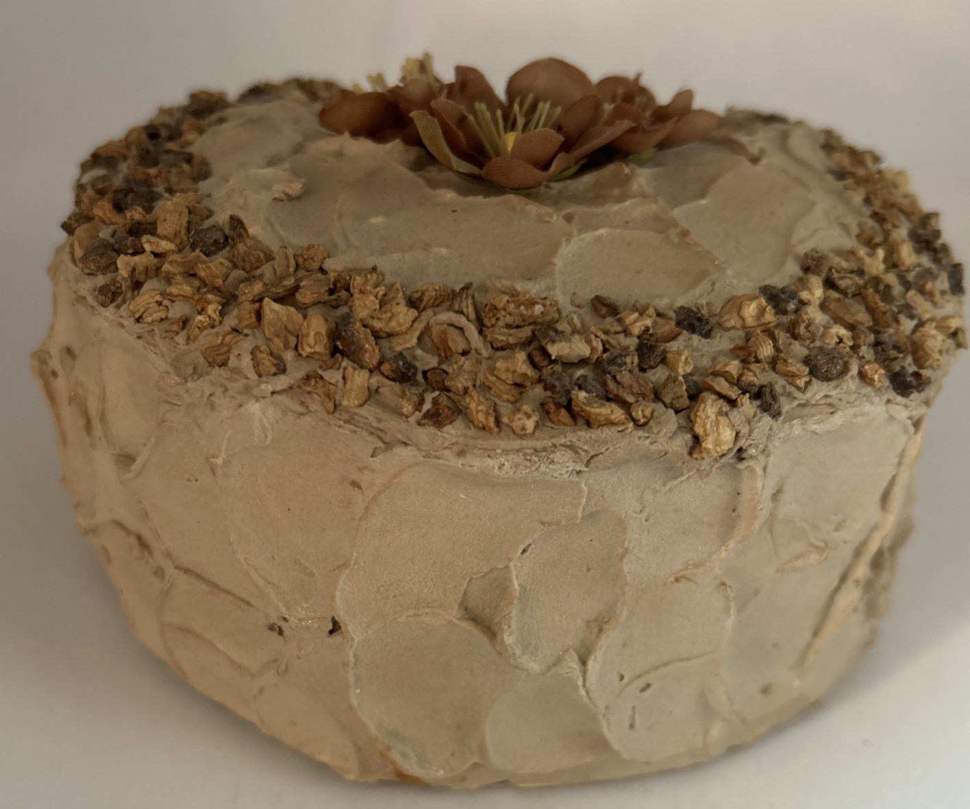 Fake cake with piece missing